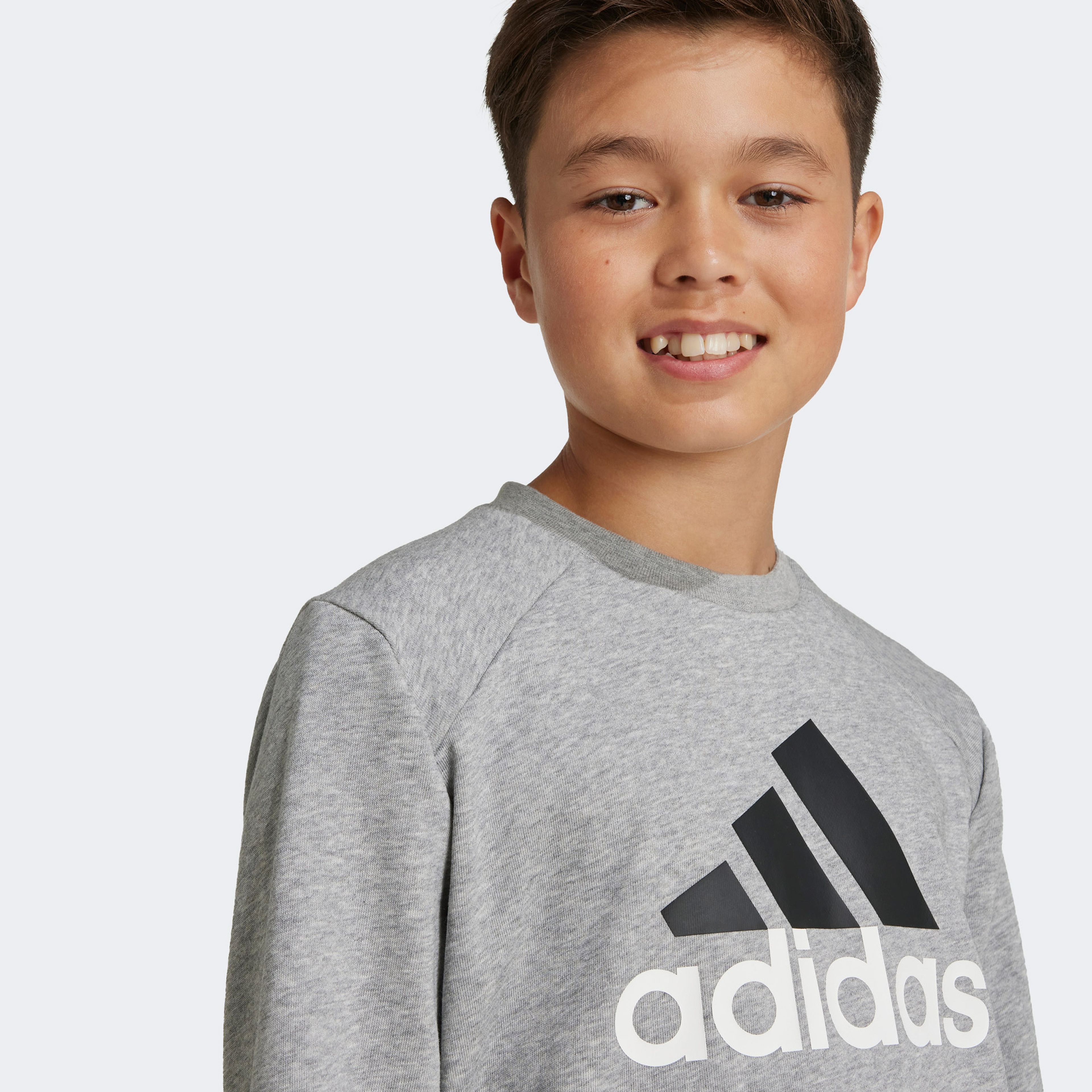 adidas Essentials Big Logo French Terry Çocuk Gri Eşofman Takımı