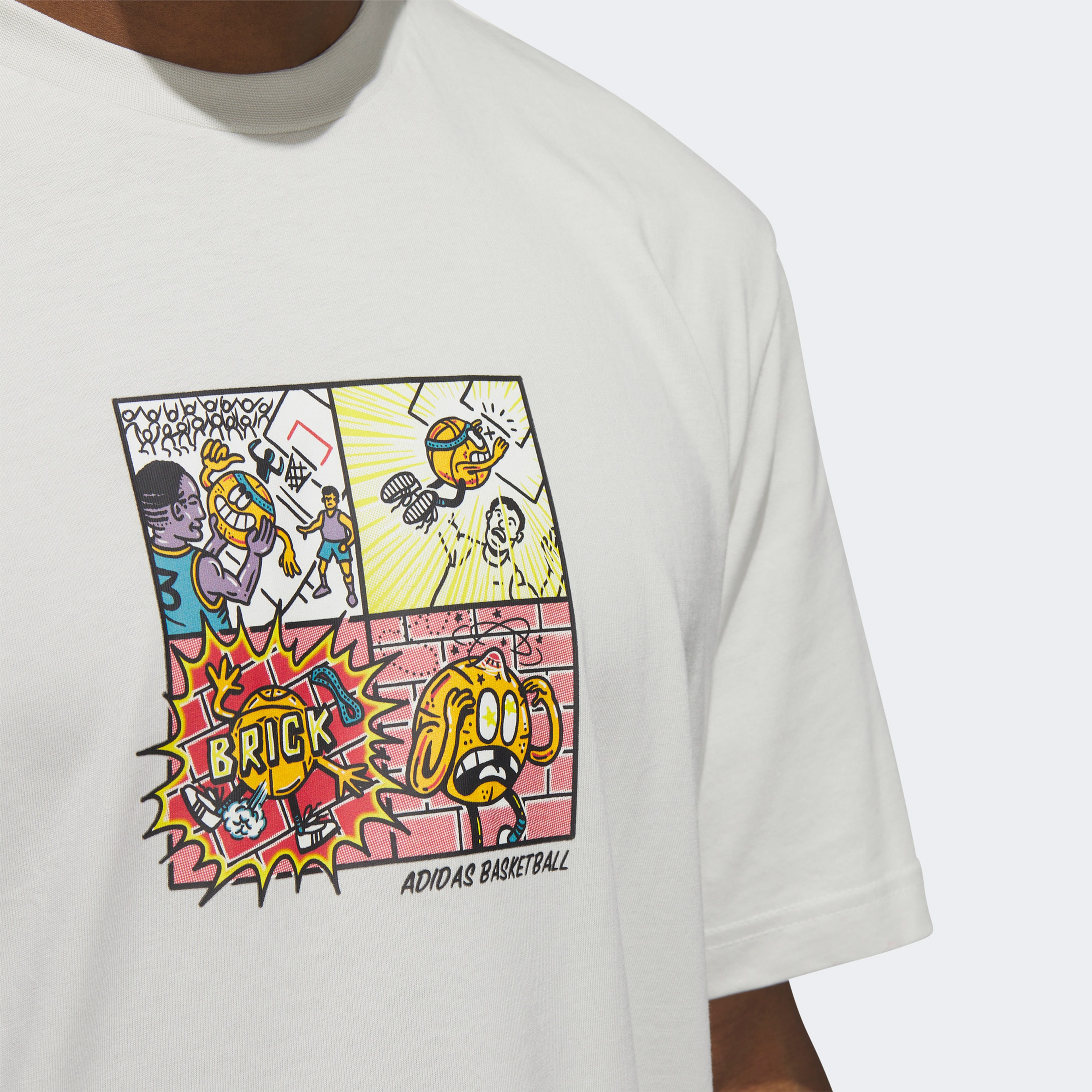 adidas Lil Stripe Comic Graphic Erkek Gri T-Shirt