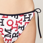 Tommy Hilfiger Cheekying Side Tie Print Kadın Beyaz Bikini Altı