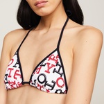 Tommy Hilfiger Triangle Print Kadın Beyaz Bikini Üstü