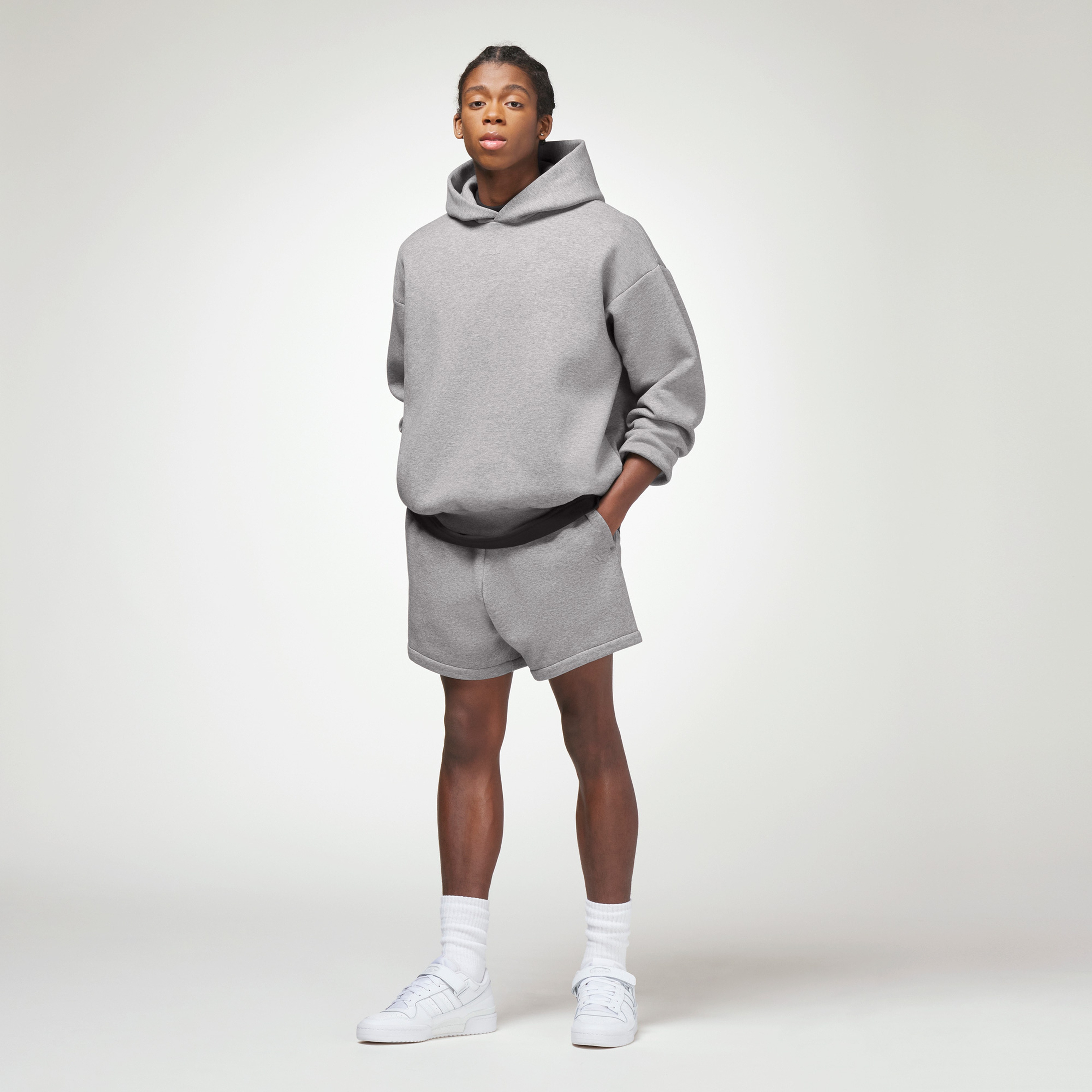adidas Heather Unisex Gri Şort