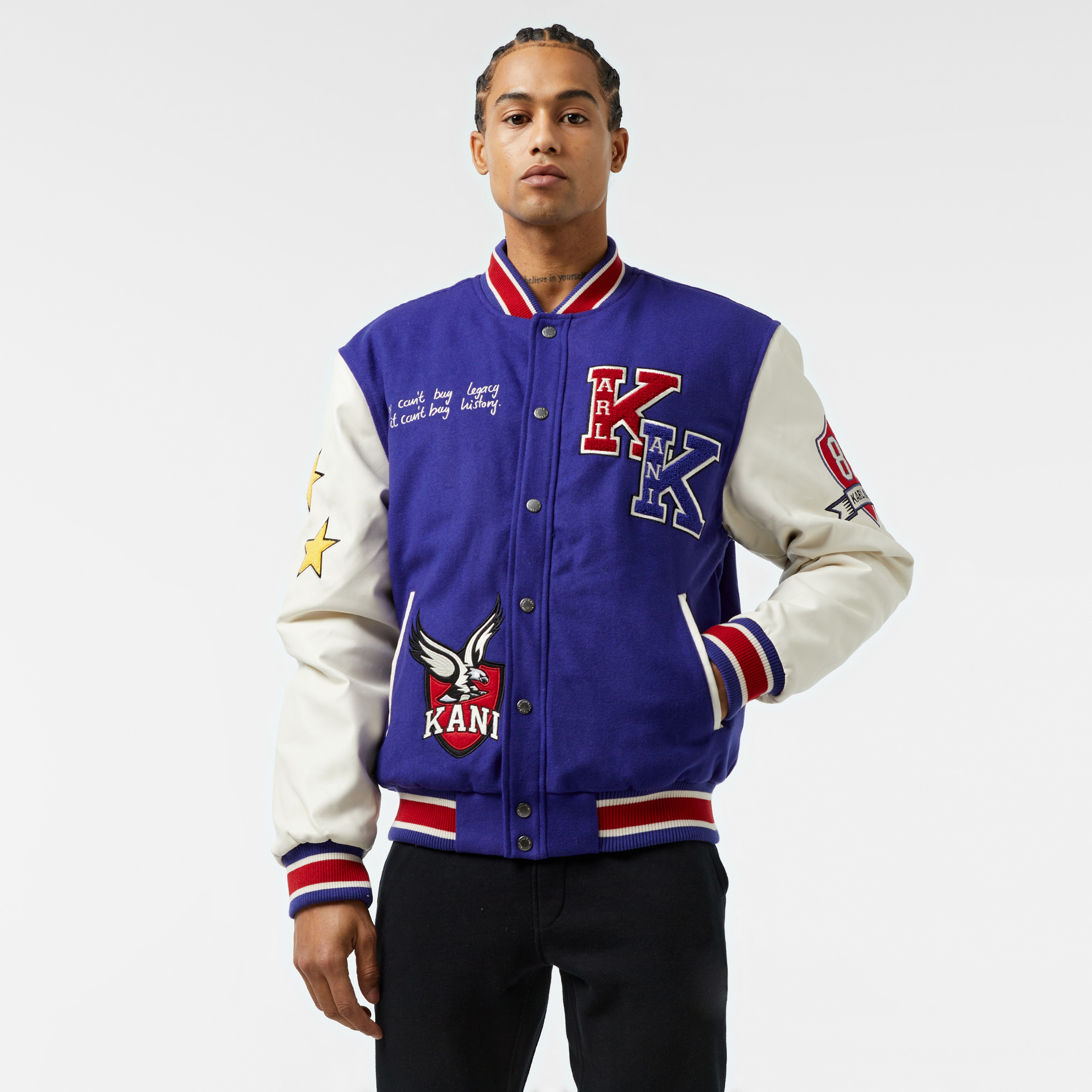 Karl Kani Retro Patch Block College  Erkek Lacivert/Krem Ceket