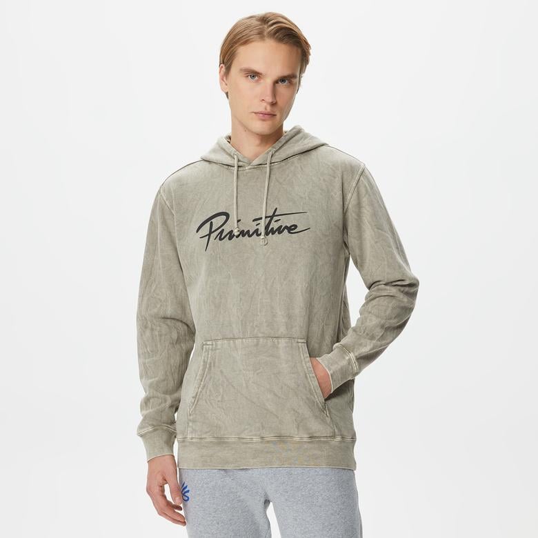Primitive Nuevo Acid Washed Erkek Bej Hoodie