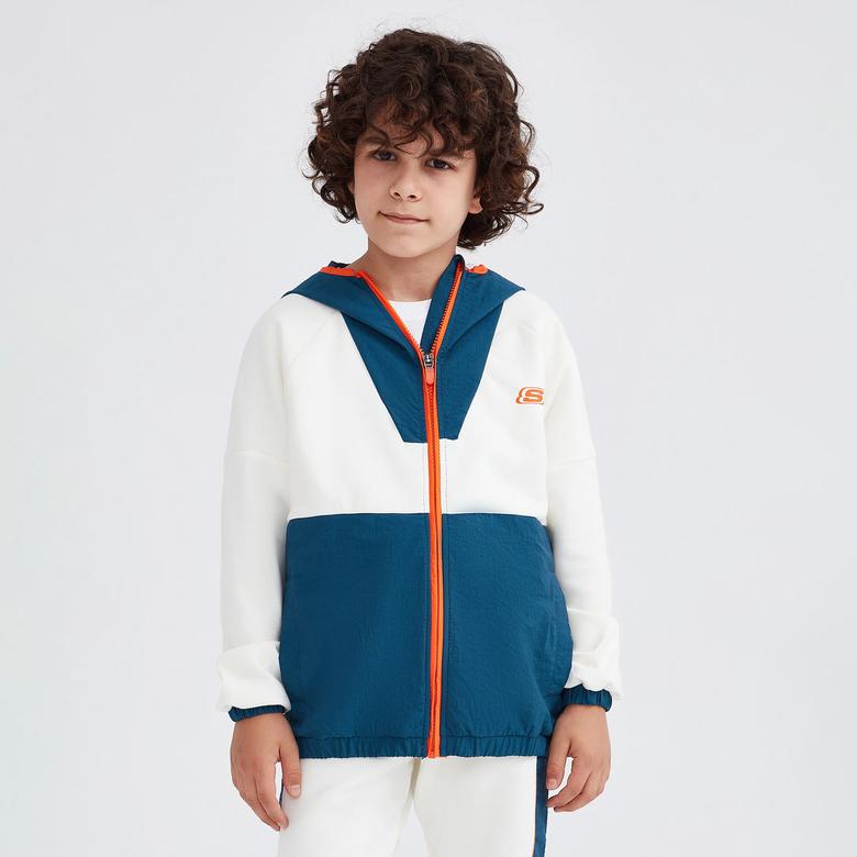 Skechers Lock Half Zip Çocuk Beyaz Eşofman Üstü