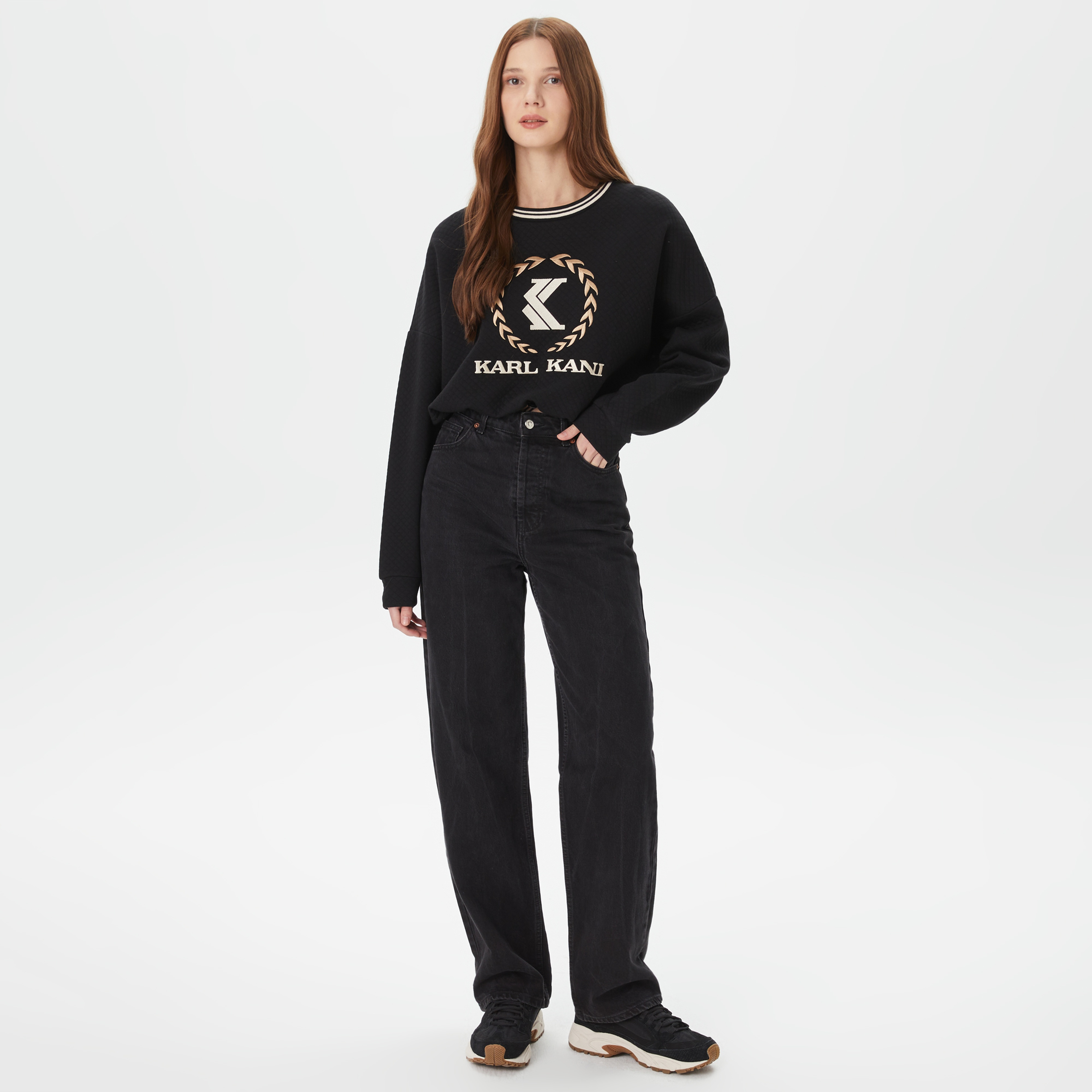 Karl Kani Signature Kadın Siyah Sweatshirt