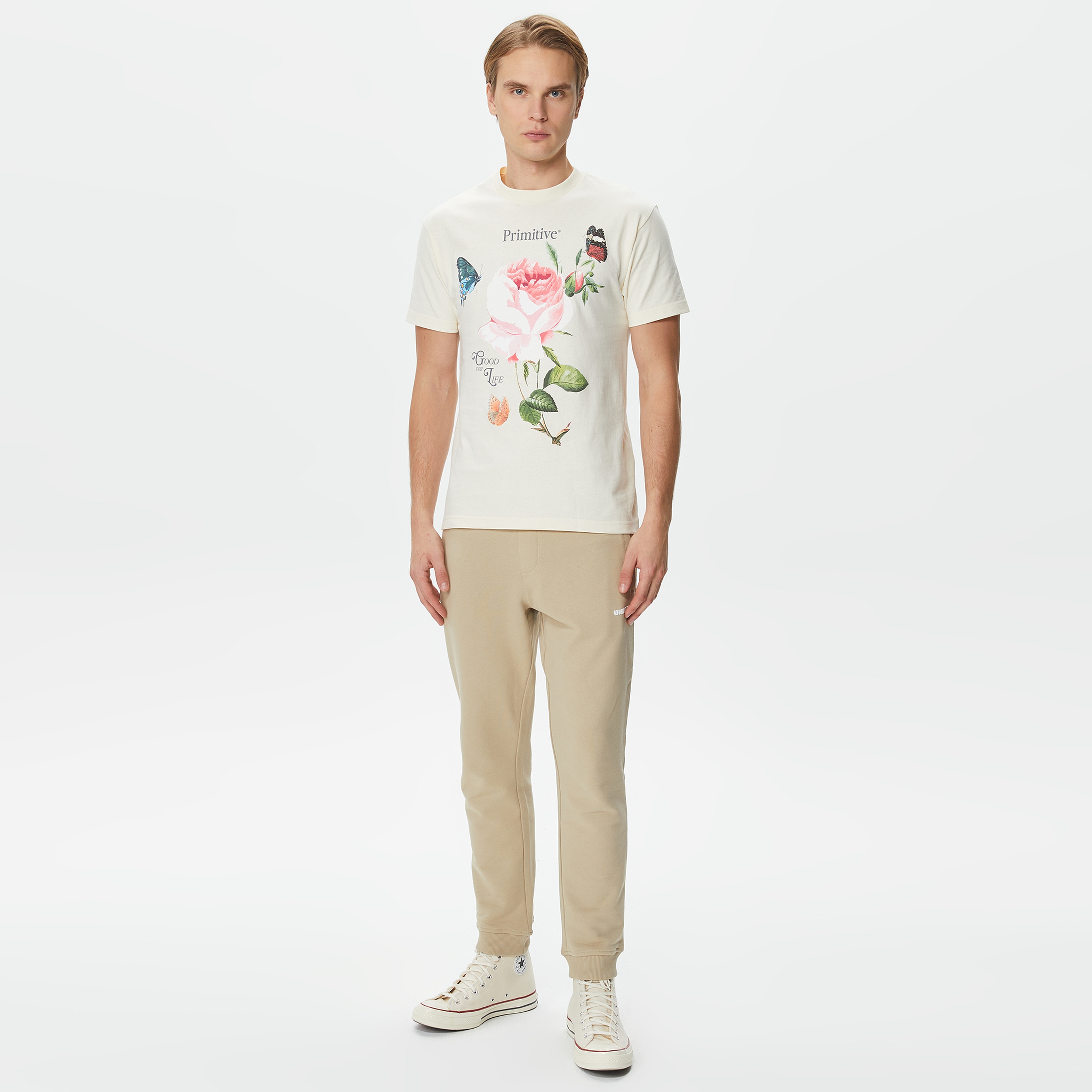 Primitive Essence Erkek Krem T-Shirt