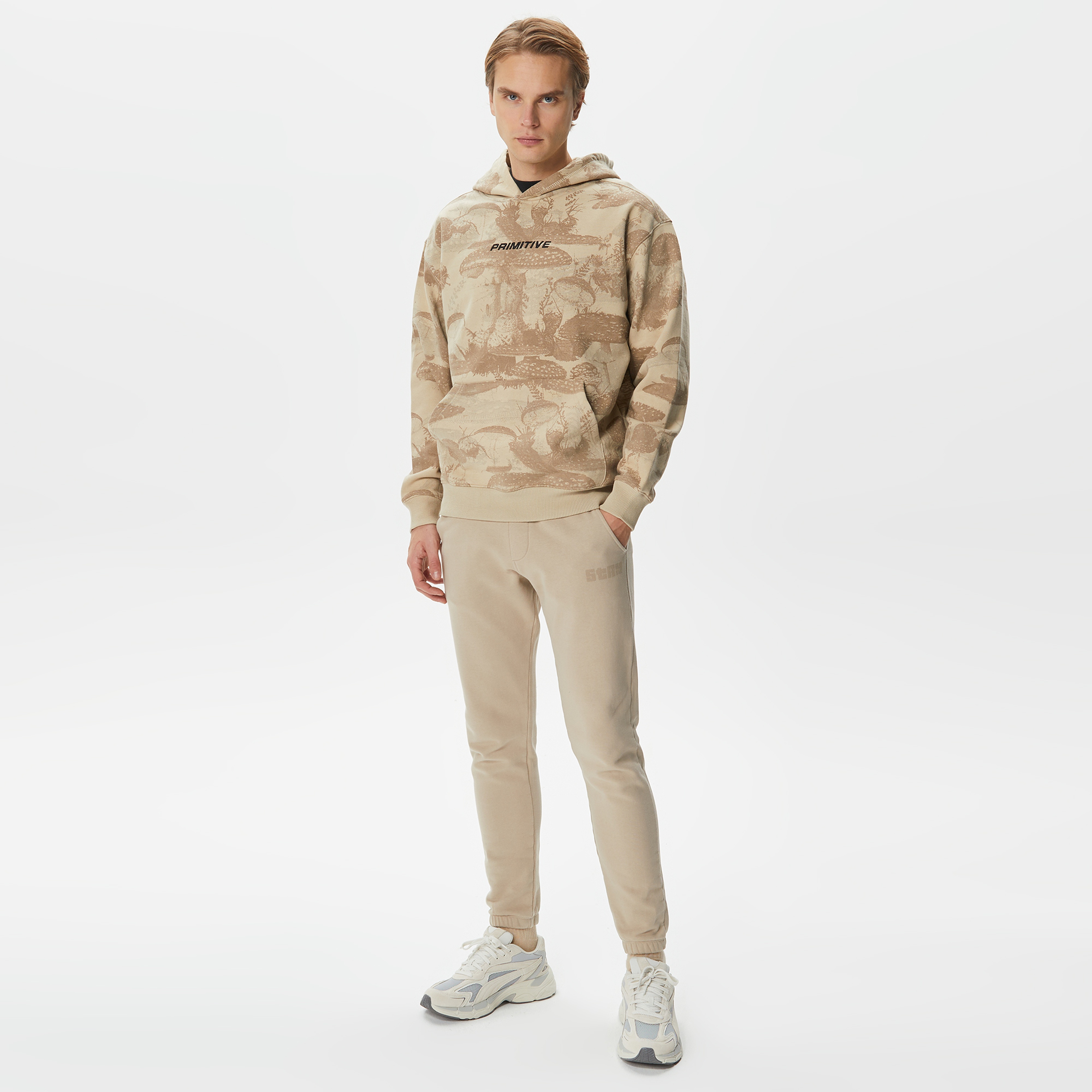 Primitive Harvest Erkek Bej Hoodie