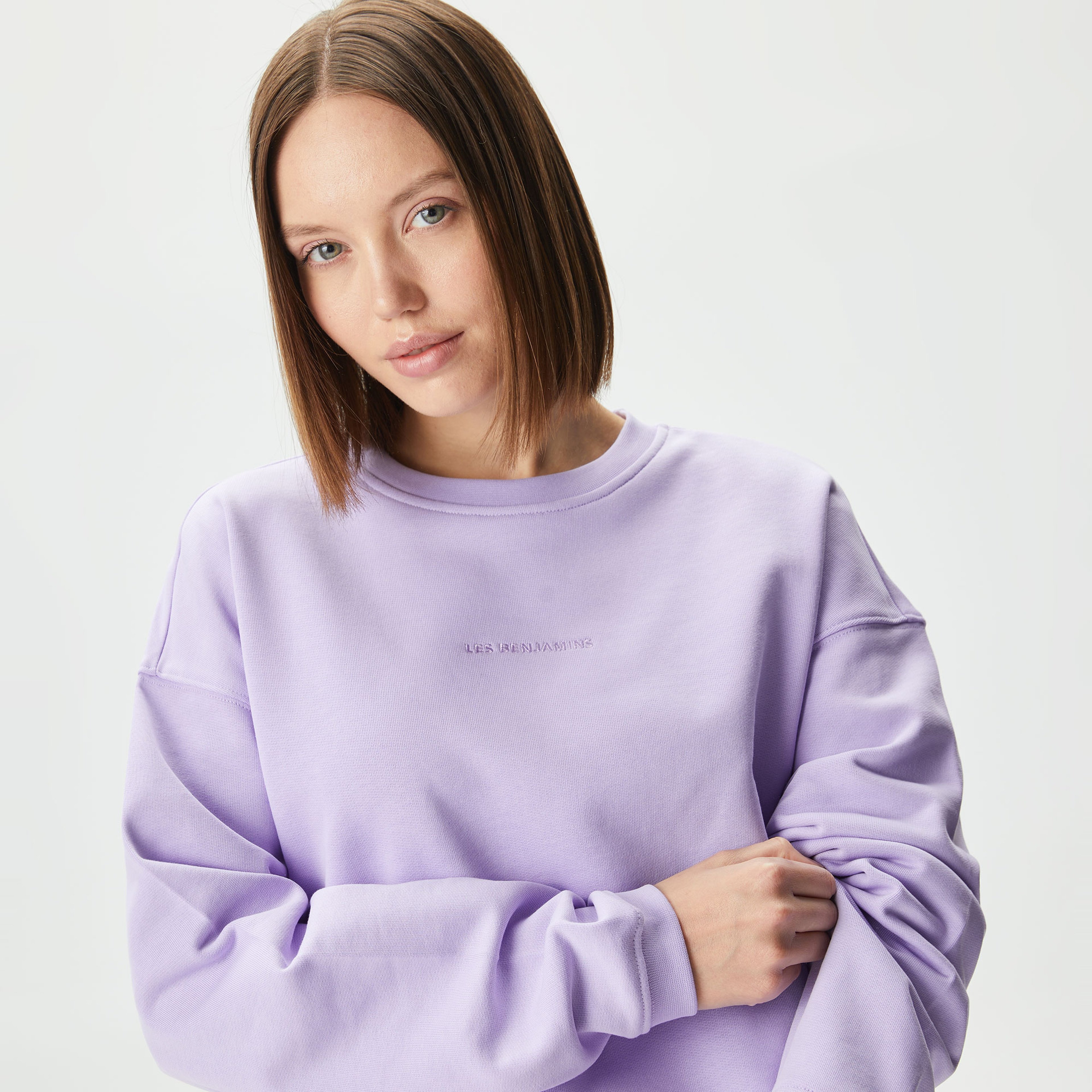 Les Benjamins Essential 303 Kadın Mor Sweatshirt
