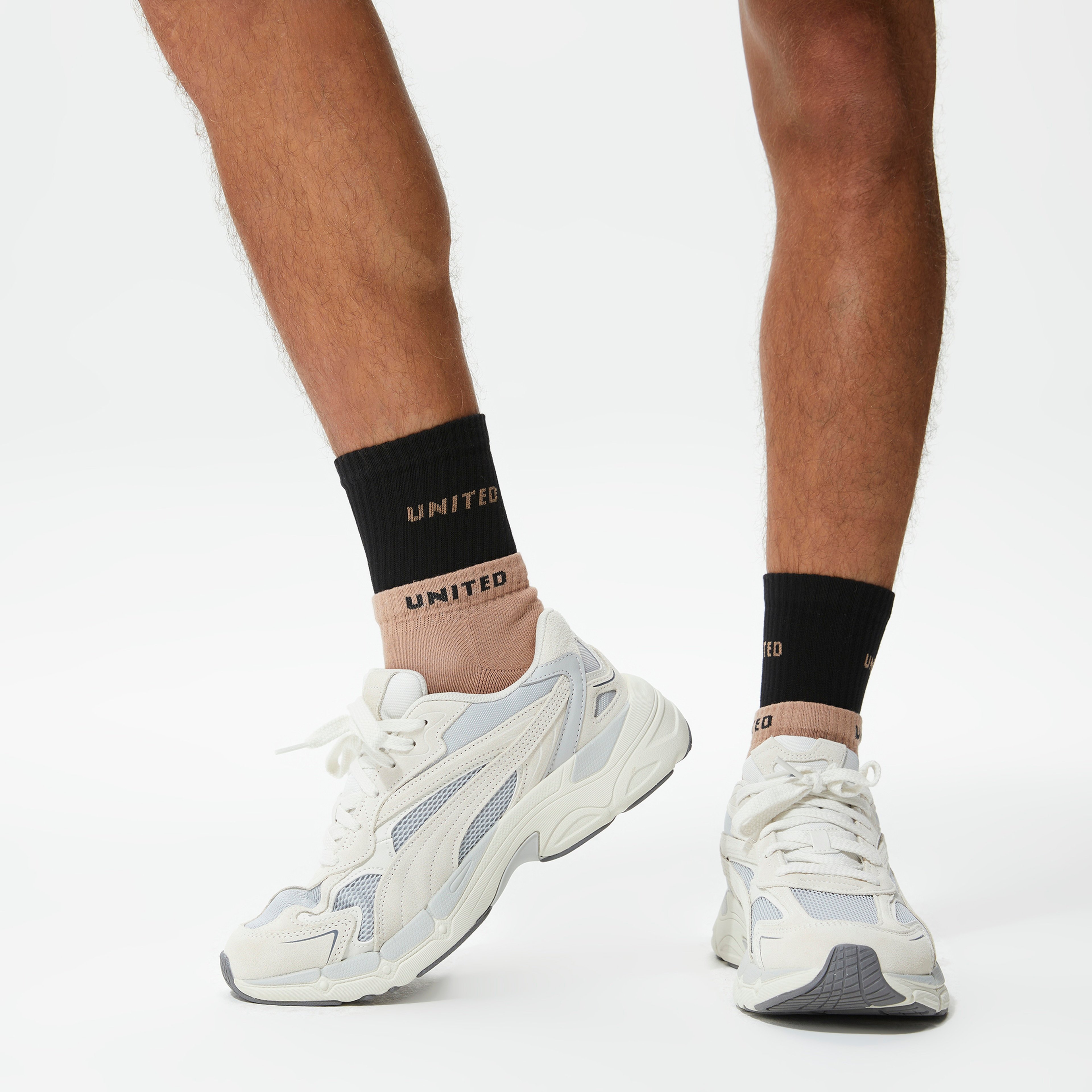 UNITED4 Street Unisex Kahverengi/Siyah  2'li Çorap