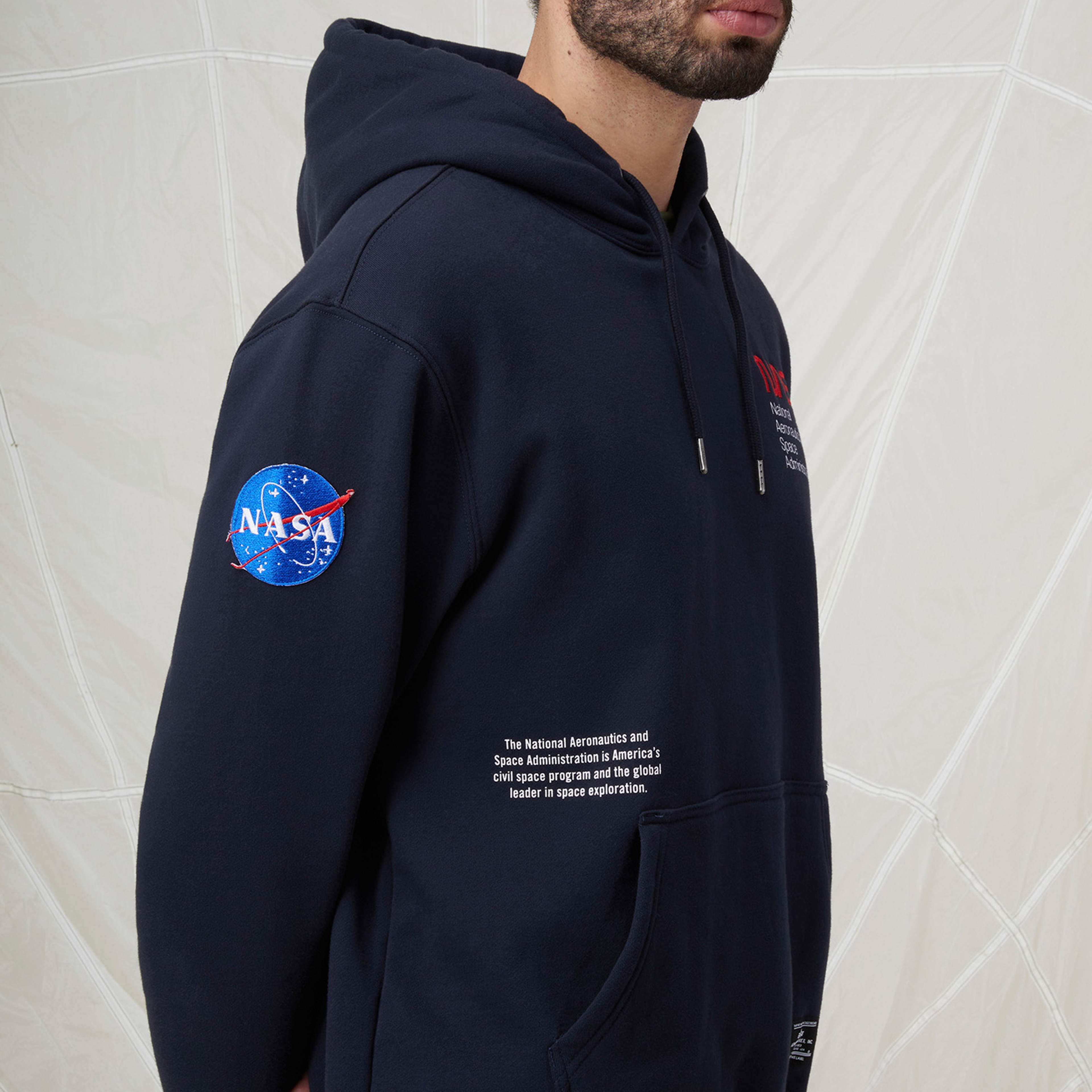 Alpha Industries Nasa Erkek Lacivert Hoodie