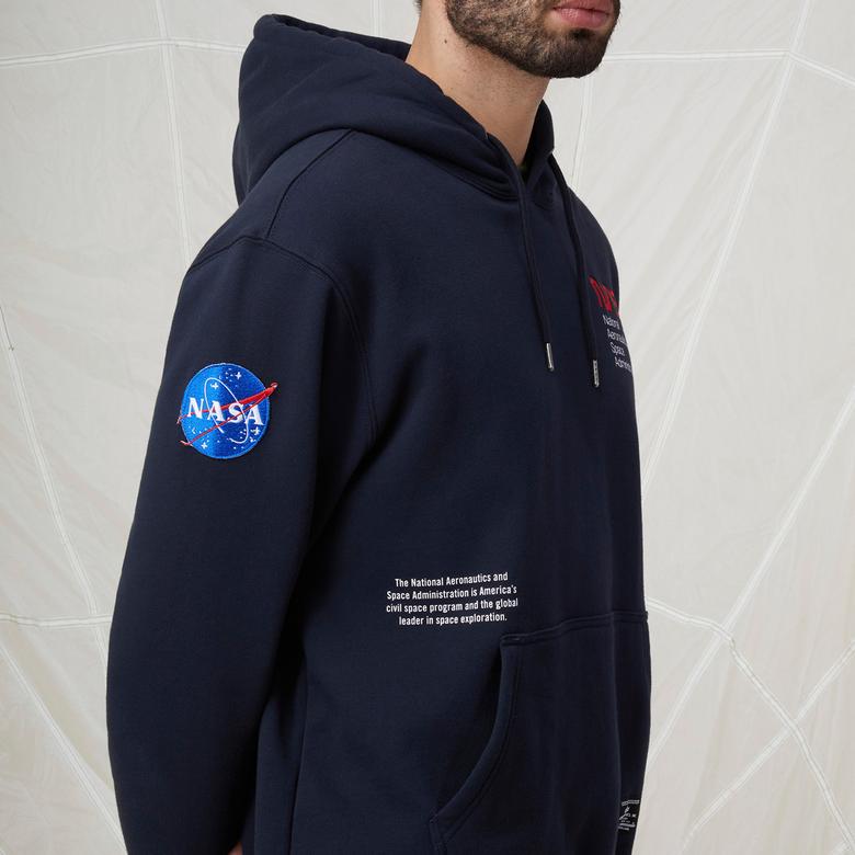 Alpha Industries Nasa Erkek Lacivert Hoodie