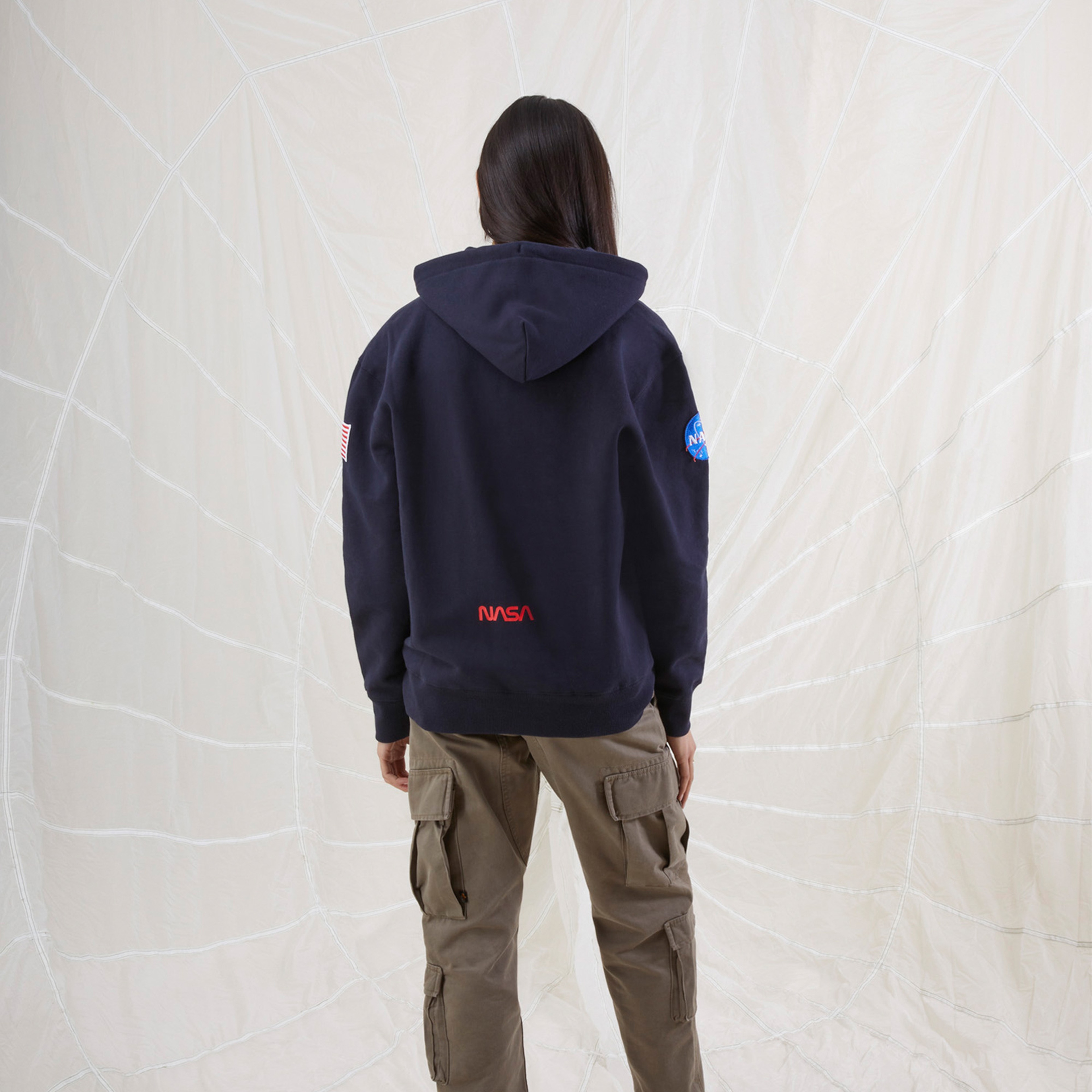 Alpha Industries Nasa Erkek Lacivert Hoodie