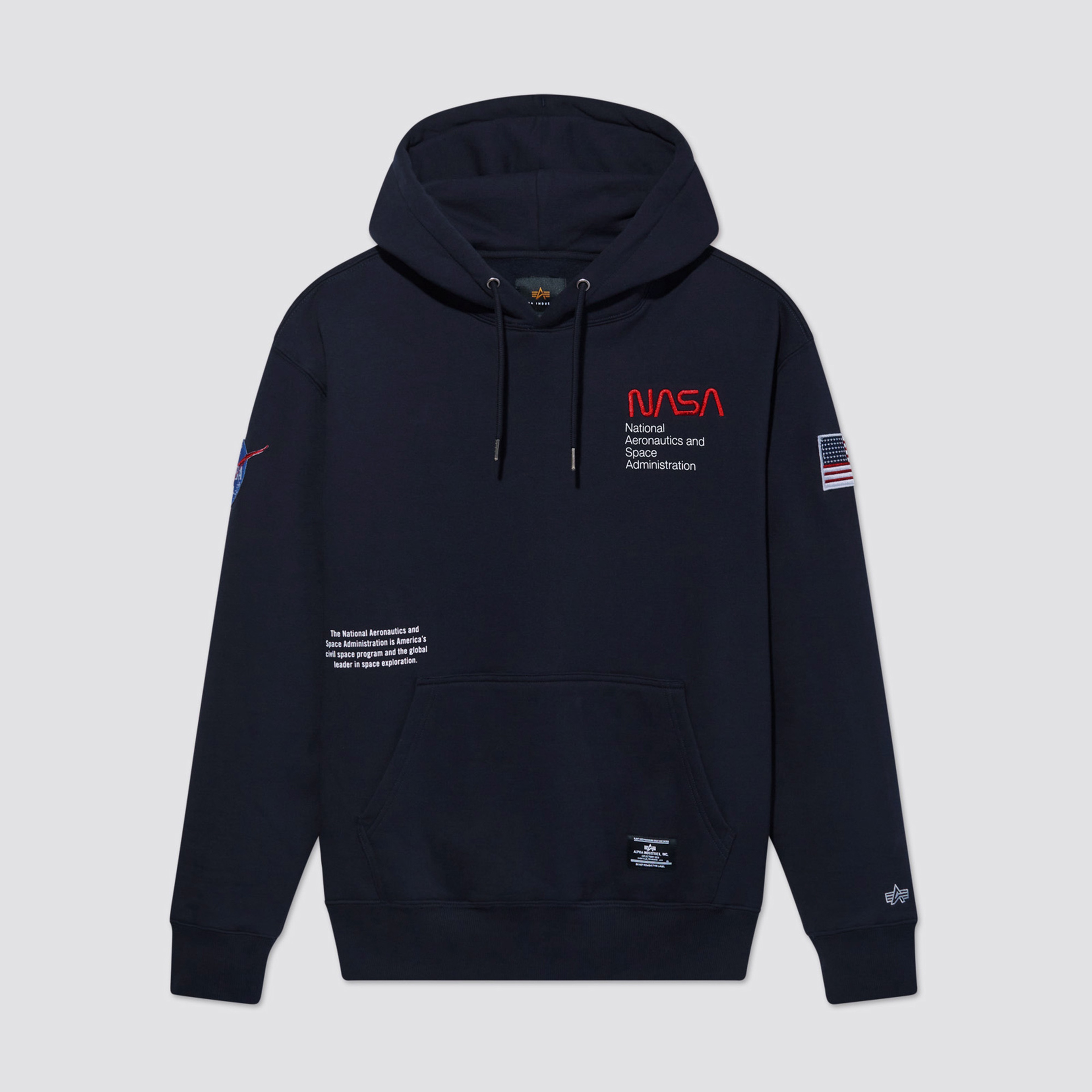 Alpha Industries Nasa Erkek Lacivert Hoodie