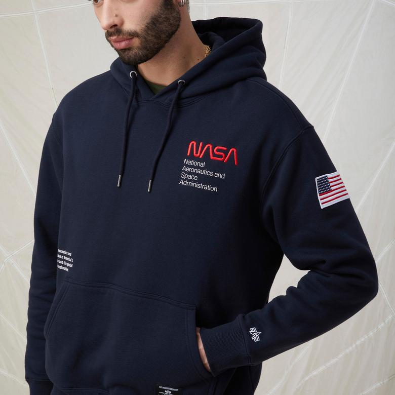 Alpha Industries Nasa Erkek Lacivert Hoodie