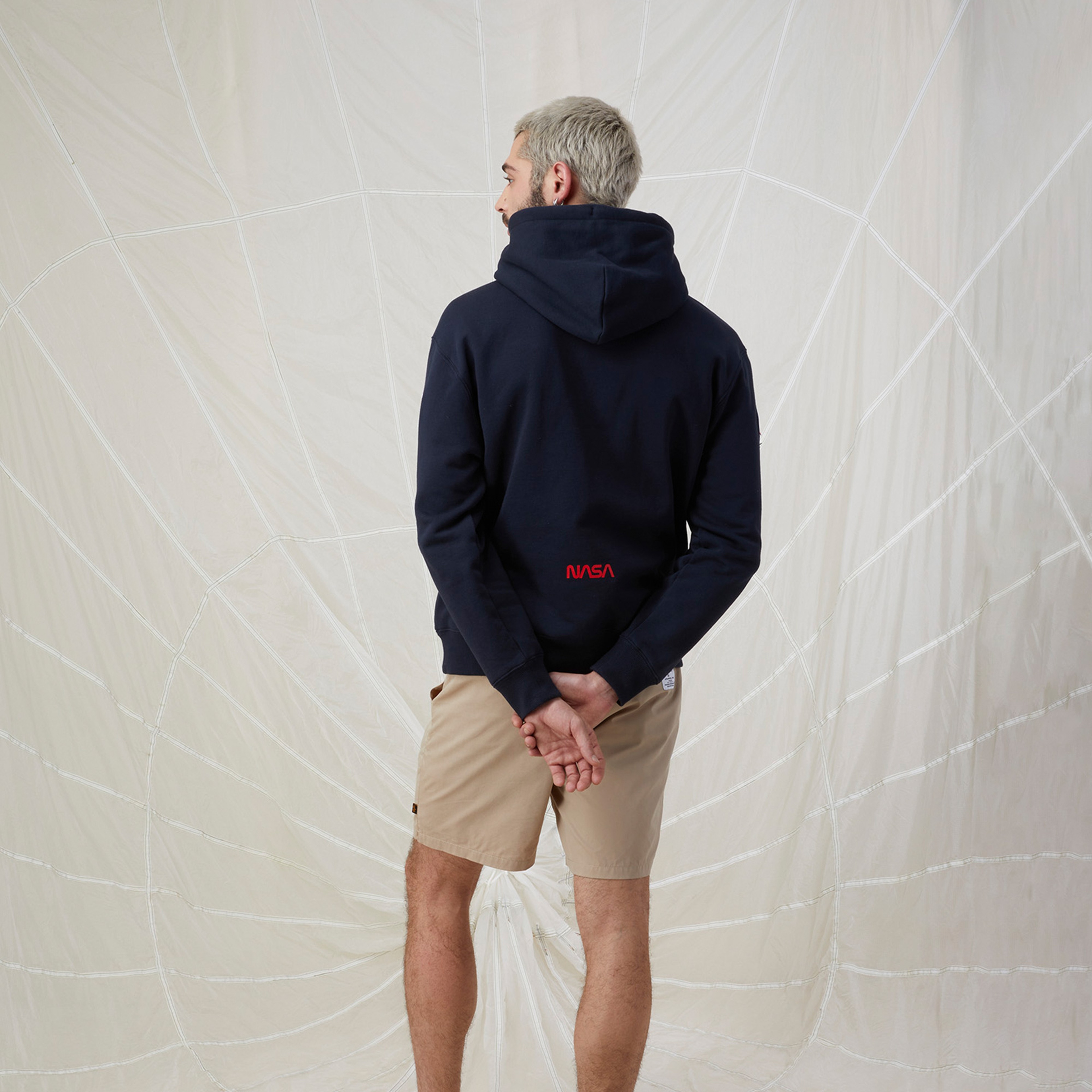 Alpha Industries Nasa Erkek Lacivert Hoodie