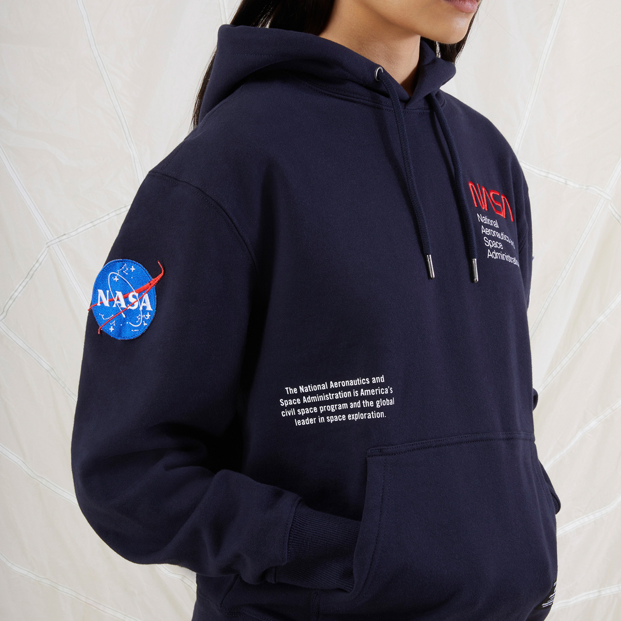 Alpha Industries Nasa Erkek Lacivert Hoodie
