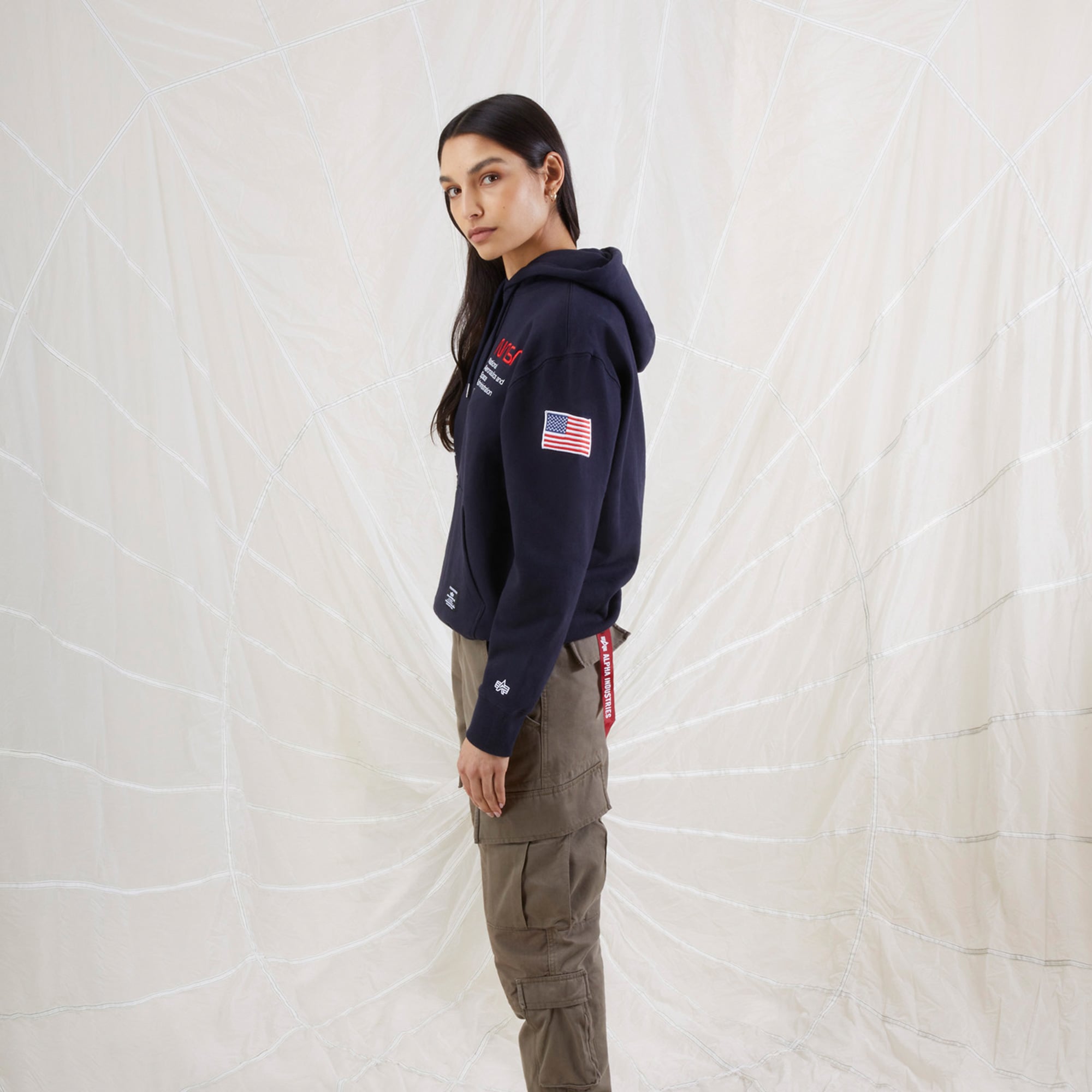 Alpha Industries Nasa Erkek Lacivert Hoodie