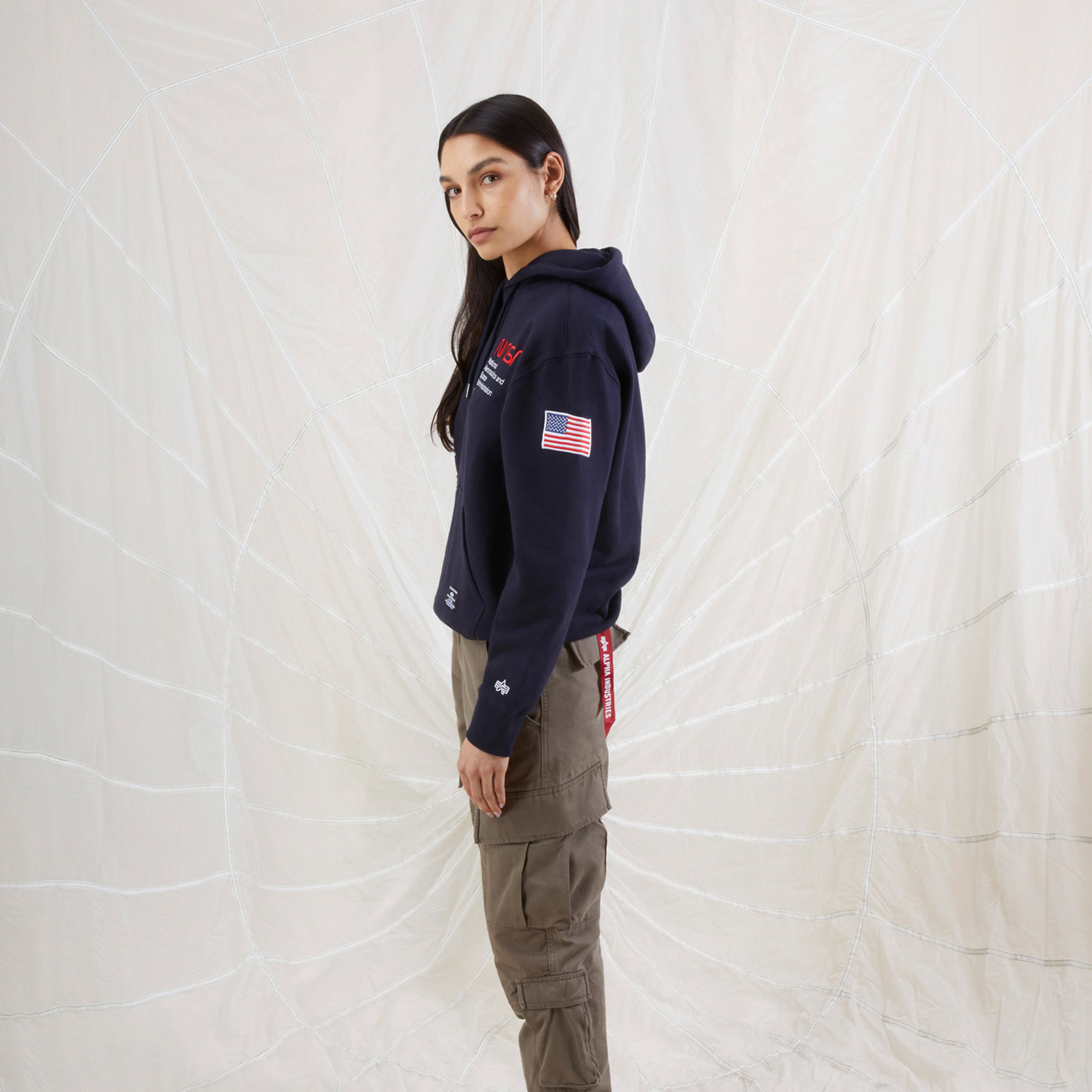 Alpha Industries Nasa Erkek Lacivert Hoodie