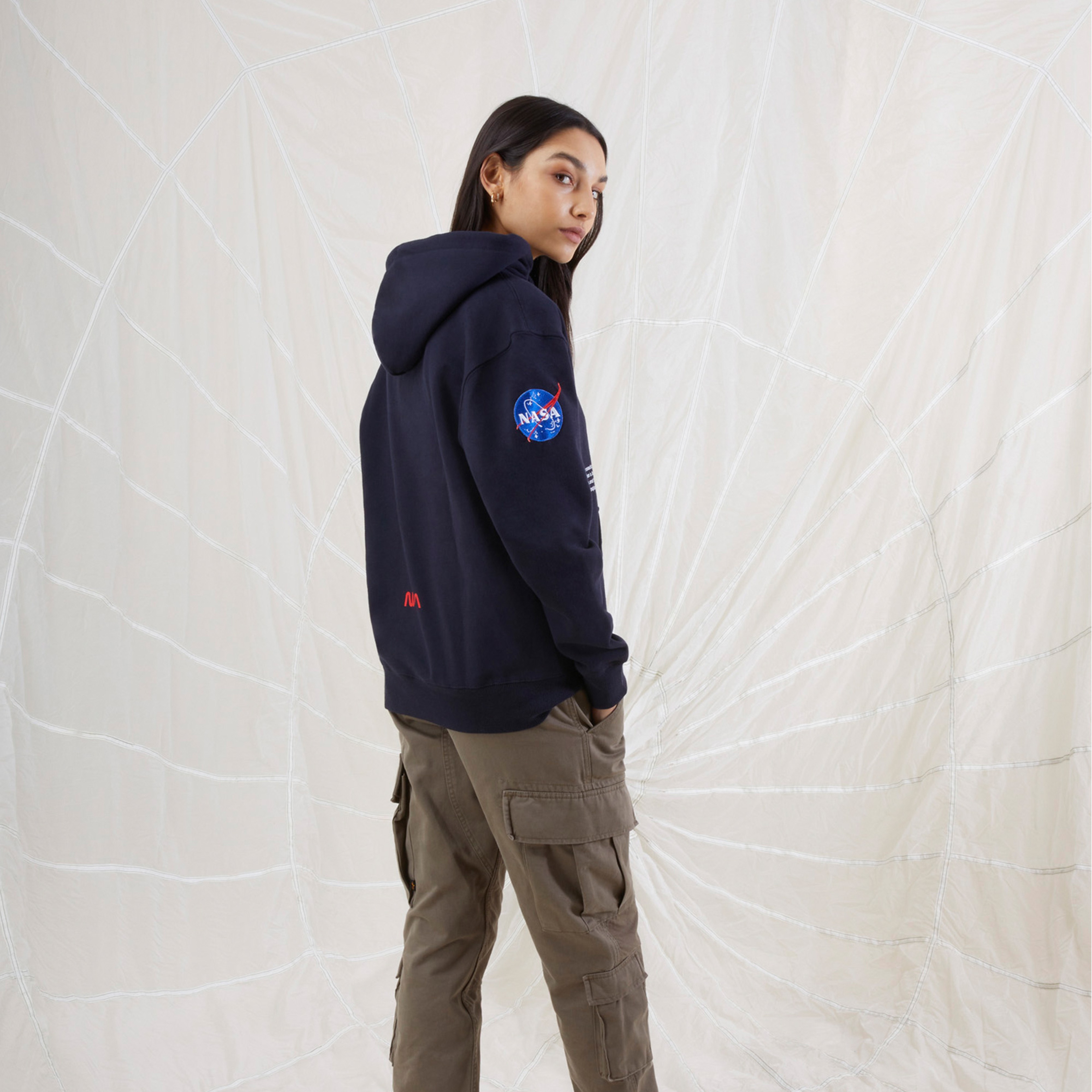 Alpha Industries Nasa Erkek Lacivert Hoodie