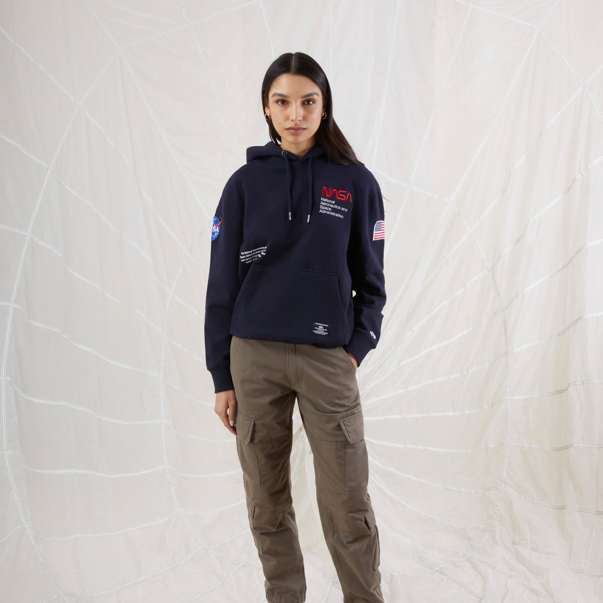 Alpha Industries Nasa Erkek Lacivert Hoodie