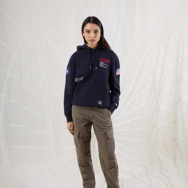 Alpha Industries Nasa Erkek Lacivert Hoodie