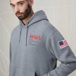 Alpha Industries Nasa Erkek Gri Hoodie