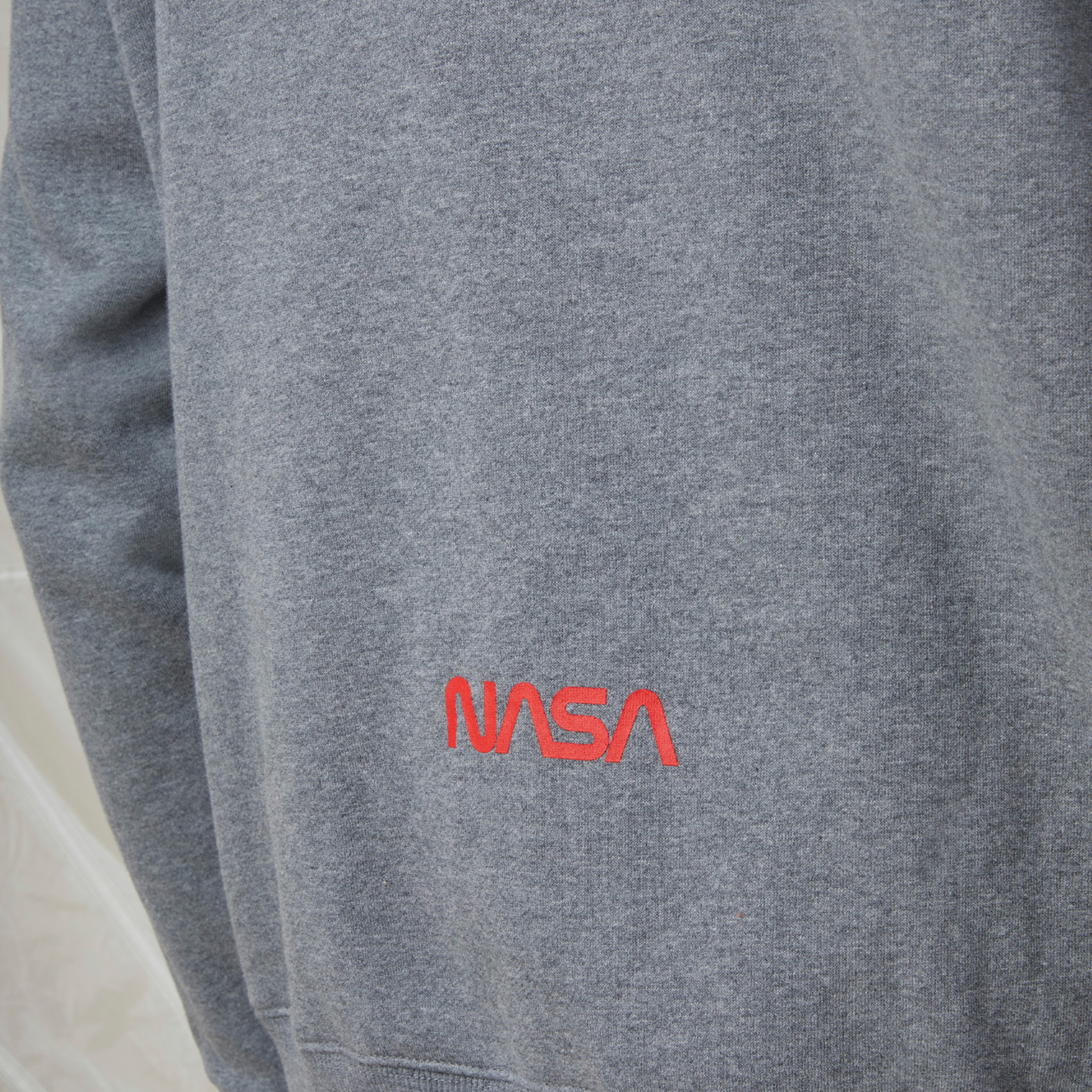 Alpha Industries Nasa Erkek Gri Hoodie