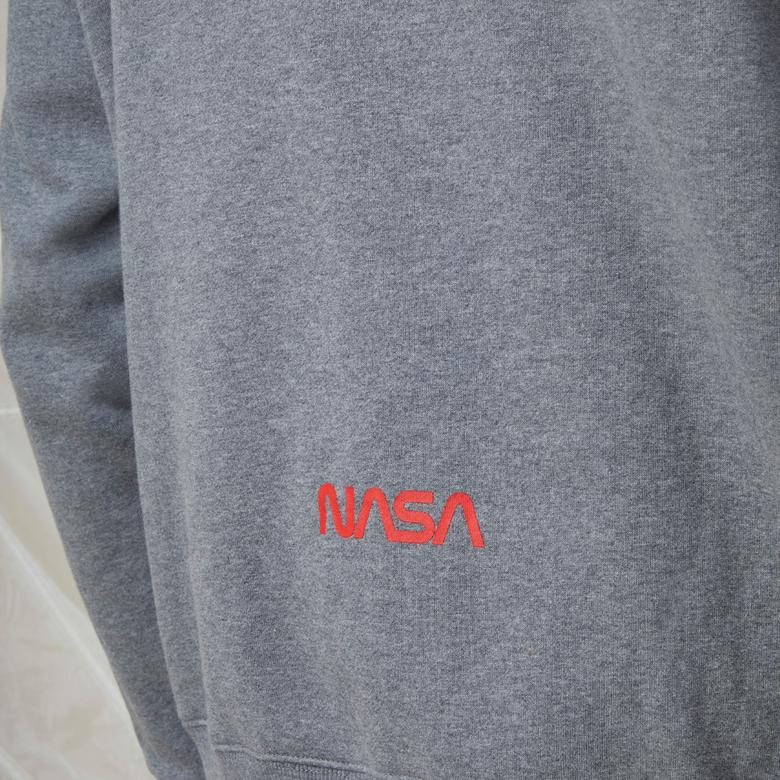 Alpha Industries Nasa Erkek Gri Hoodie