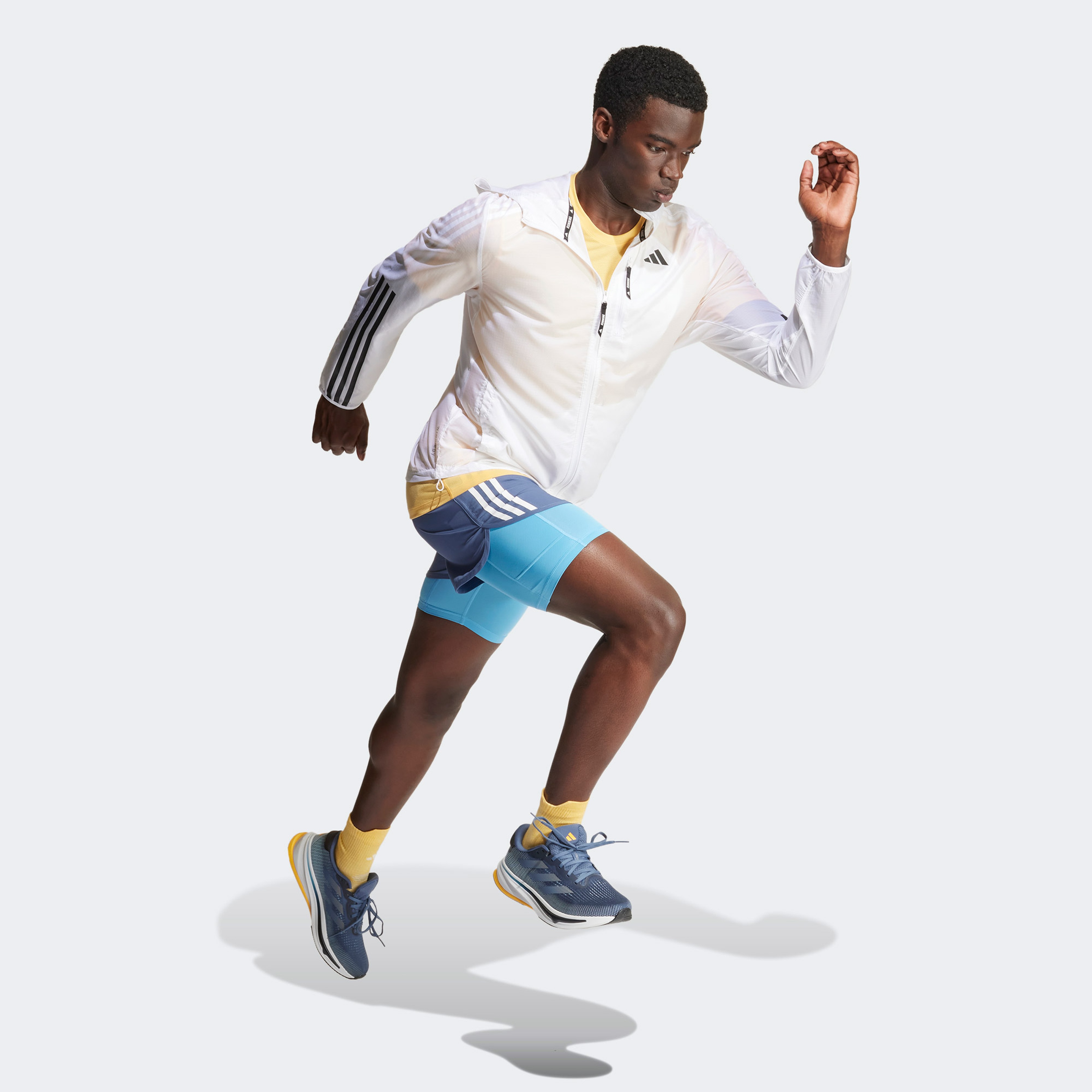 adidas Own the Run 3-Stripes Erkek Beyaz Eşofman Üstü