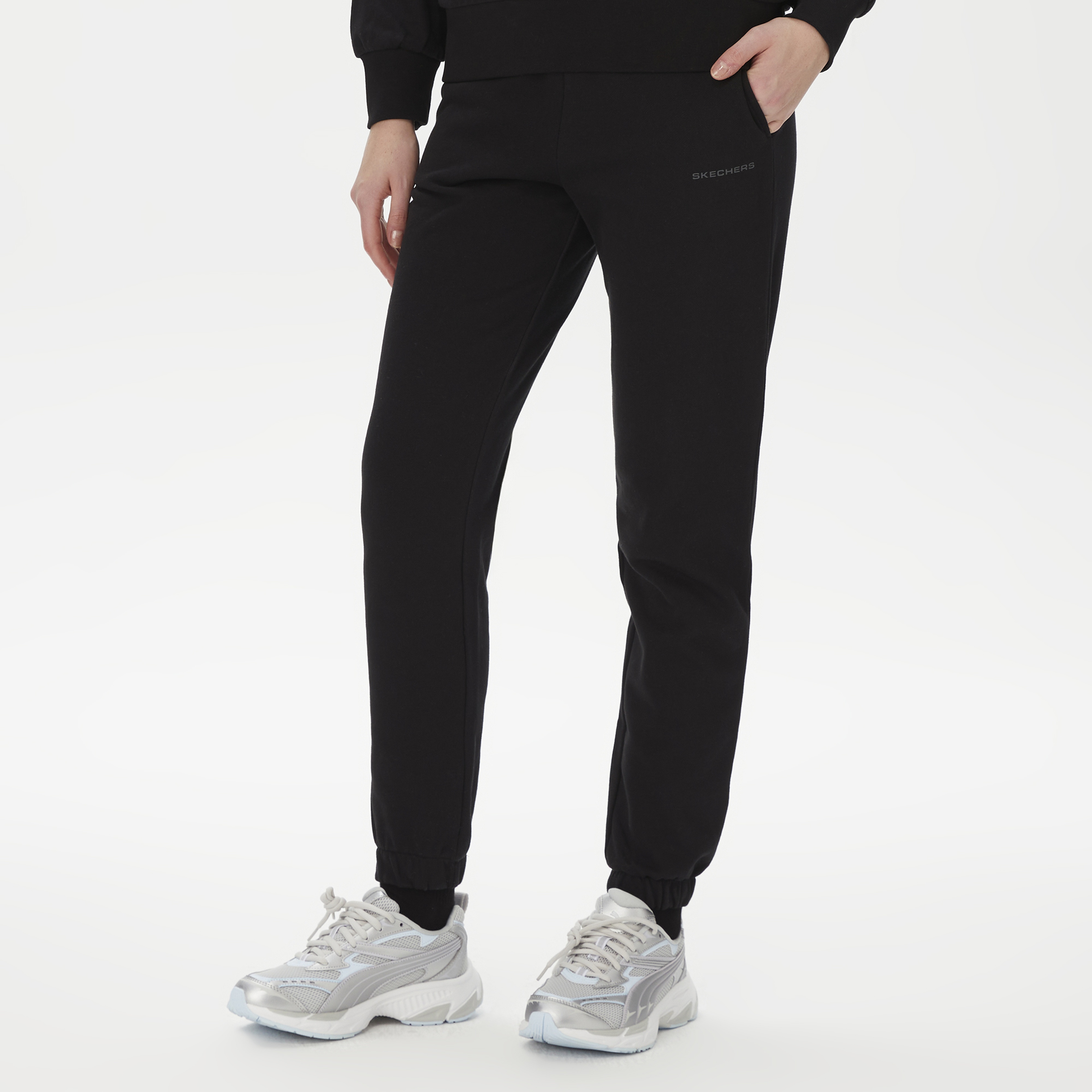 Skechers New Basics Basics Elastic Cuff Kadın Siyah Eşofman Altı