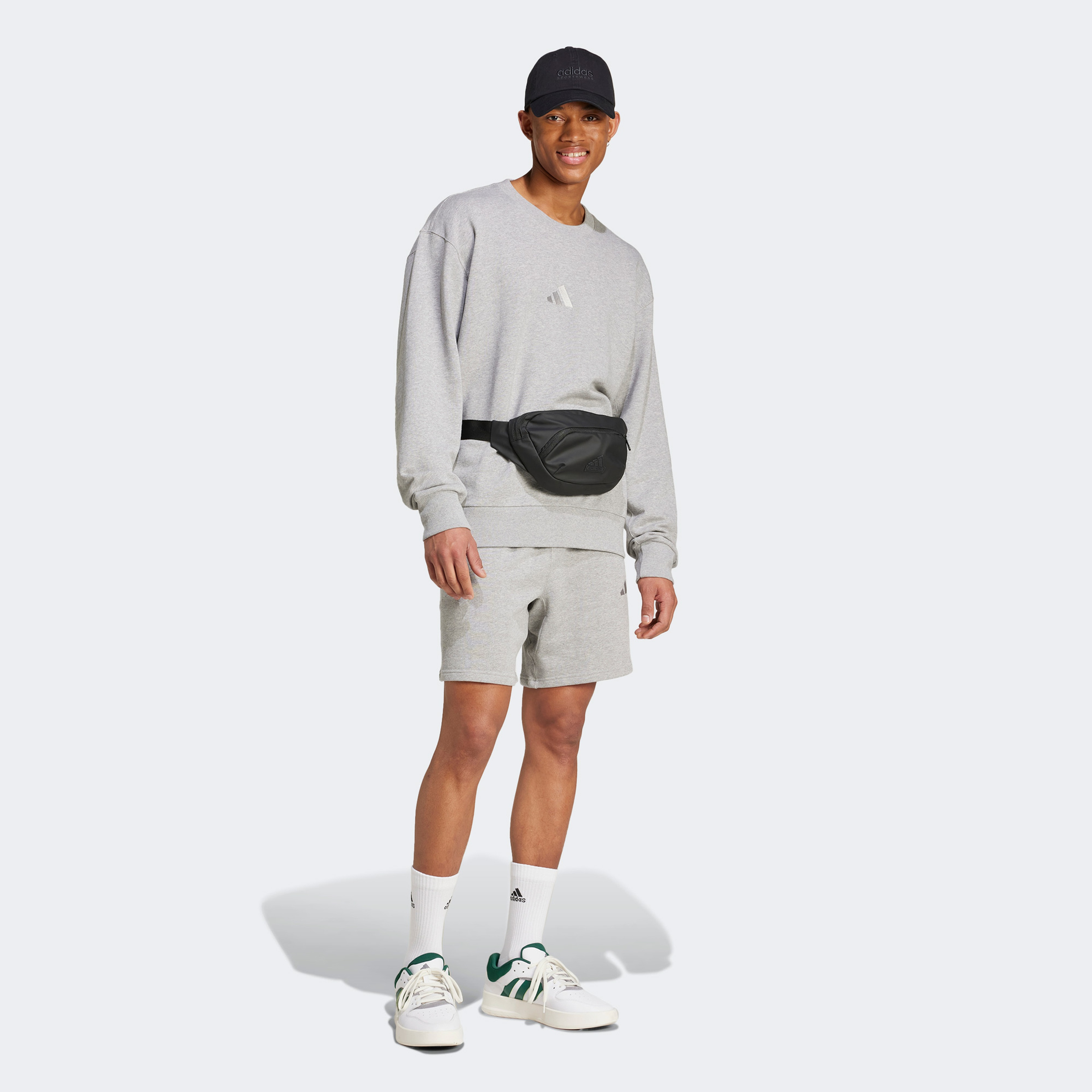 adidas All Szn French Terry Crew Erkek Gri Sweatshirt