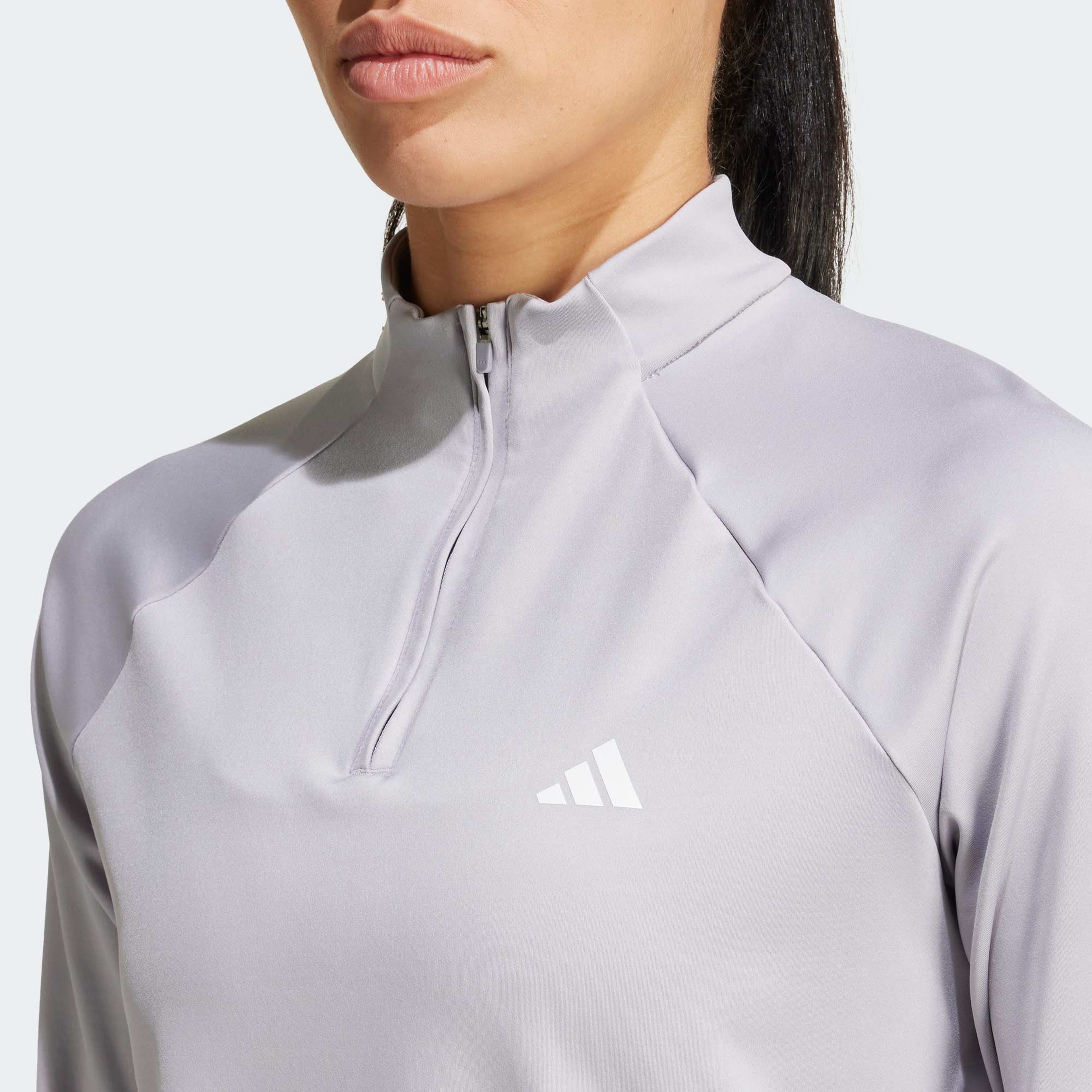 adidas Train Essentials Minimal Branding Kadın Gri Eşofman Üstü