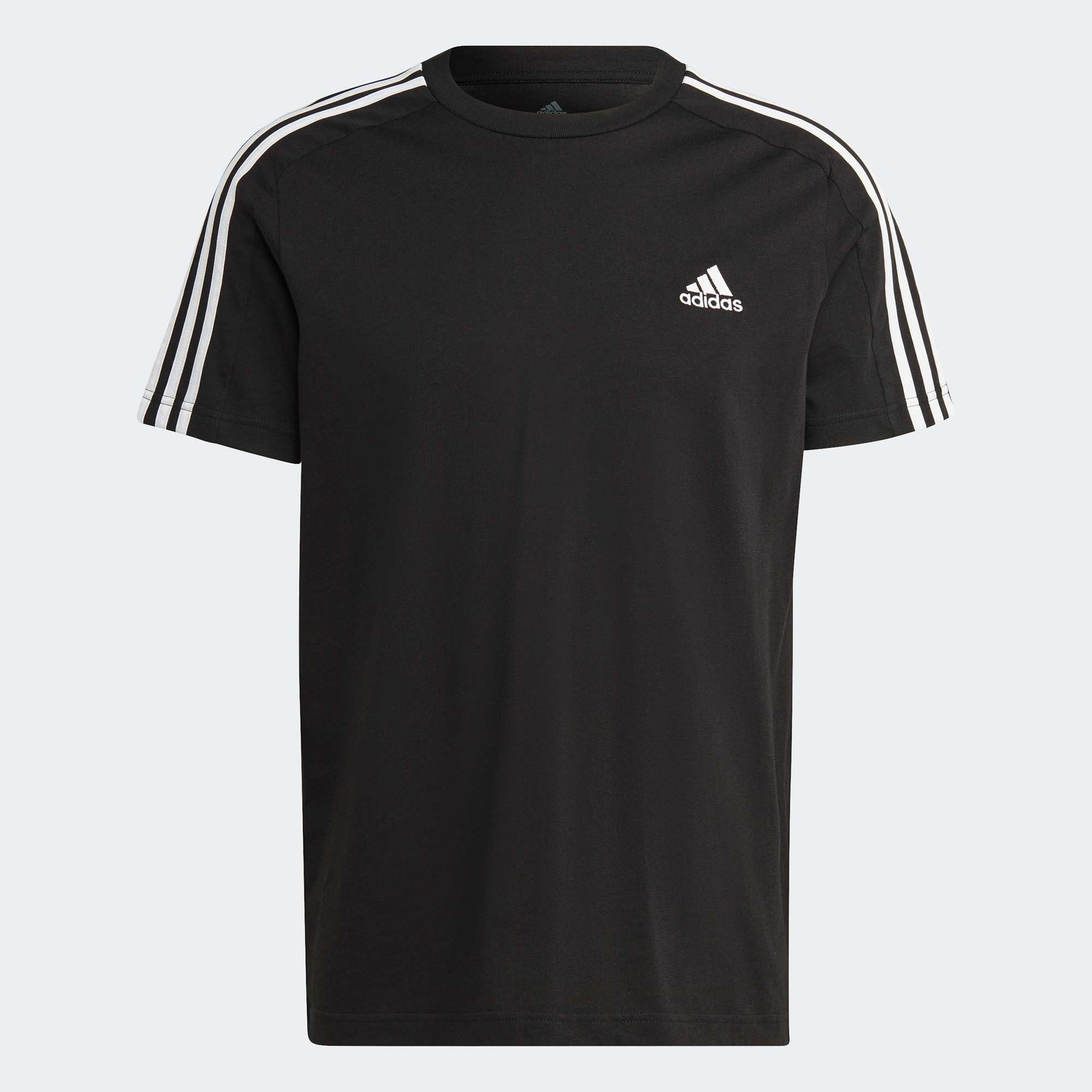 adidas Essentials Single Jersey 3-Stripes Erkek Siyah T-Shirt