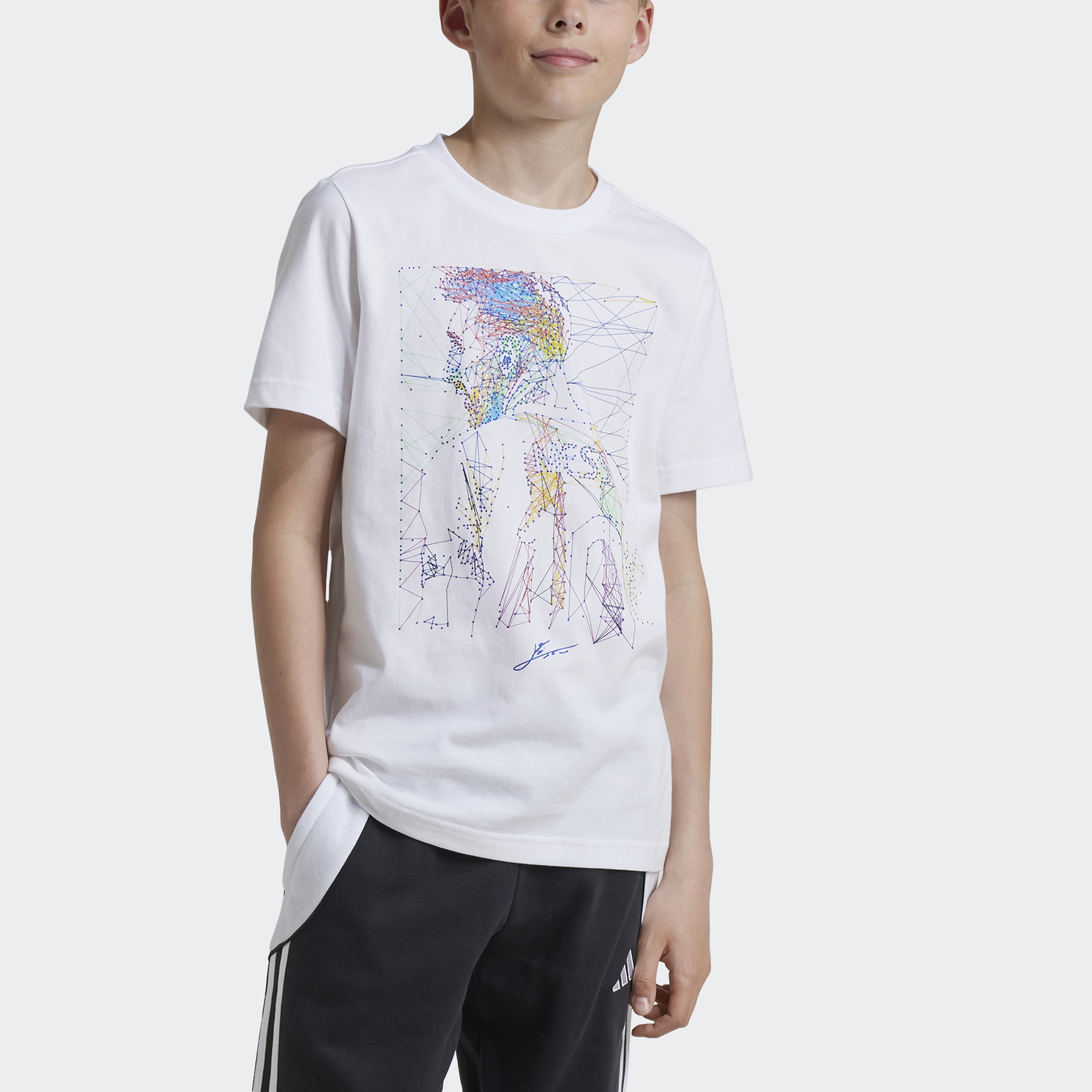 adidas Messi Football Graphic Erkek Beyaz T-Shirt