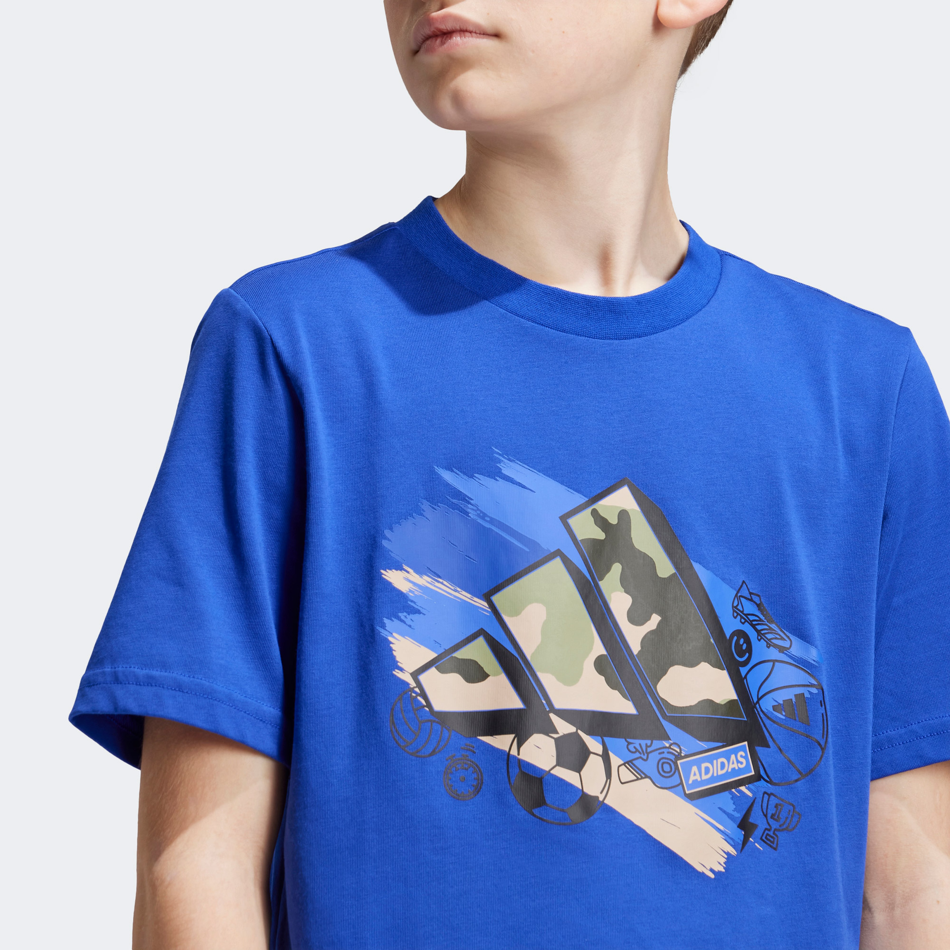 adidas Training Graphic Çocuk Mavi T-Shirt