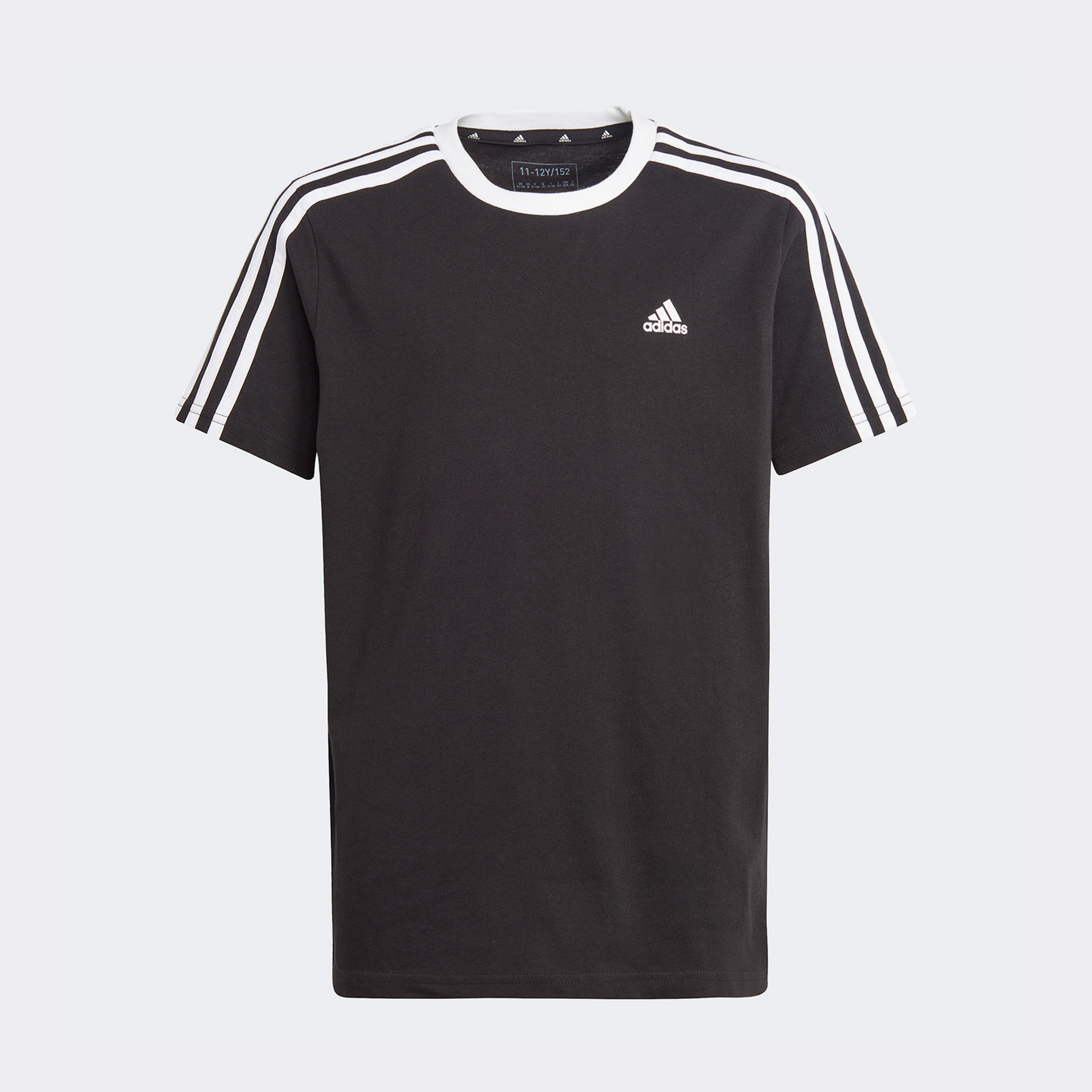 adidas Essentials 3-Stripes Cotton Loose Fit Boyfriend Çocuk Siyah T-Shirt