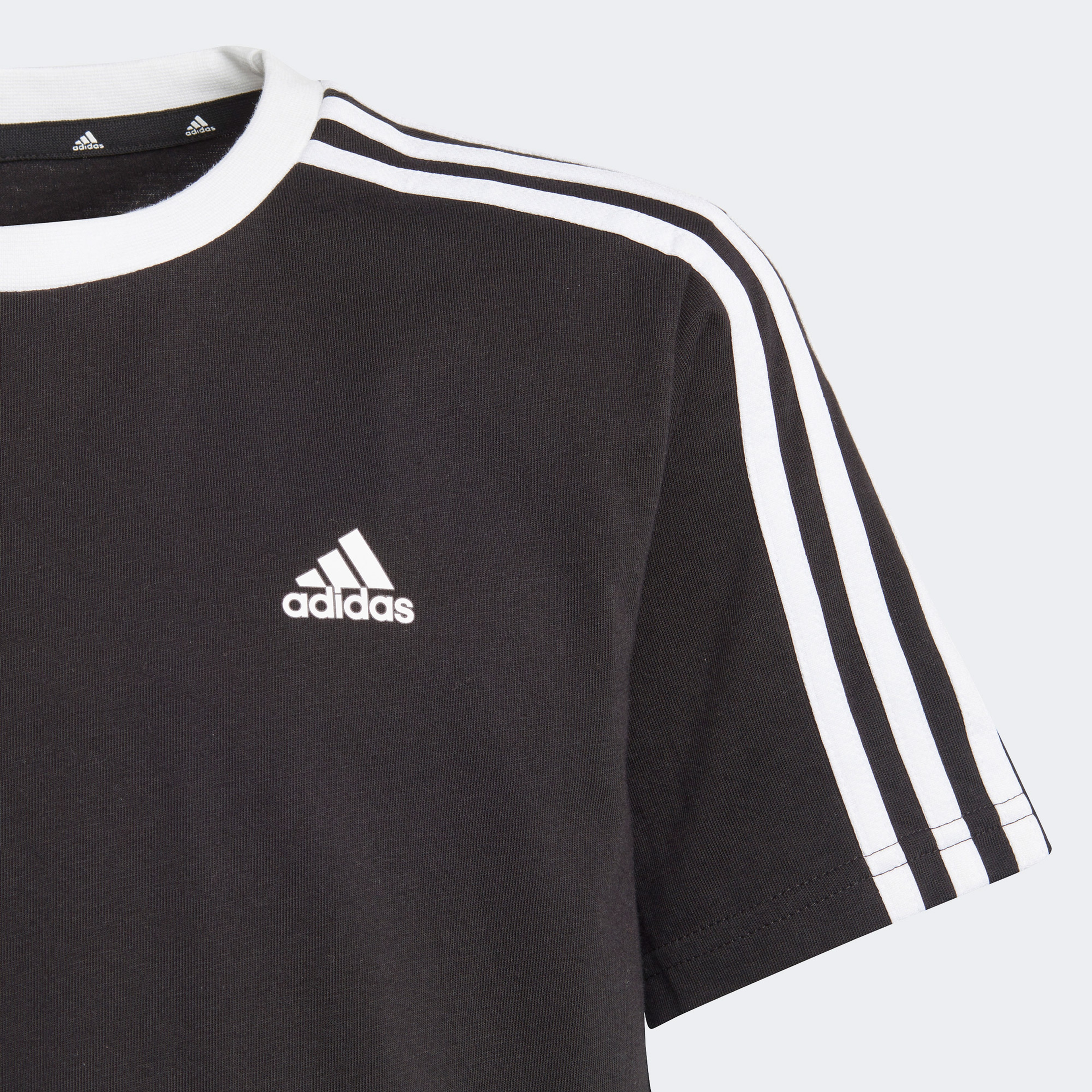 adidas Essentials 3-Stripes Cotton Loose Fit Boyfriend Çocuk Siyah T-Shirt