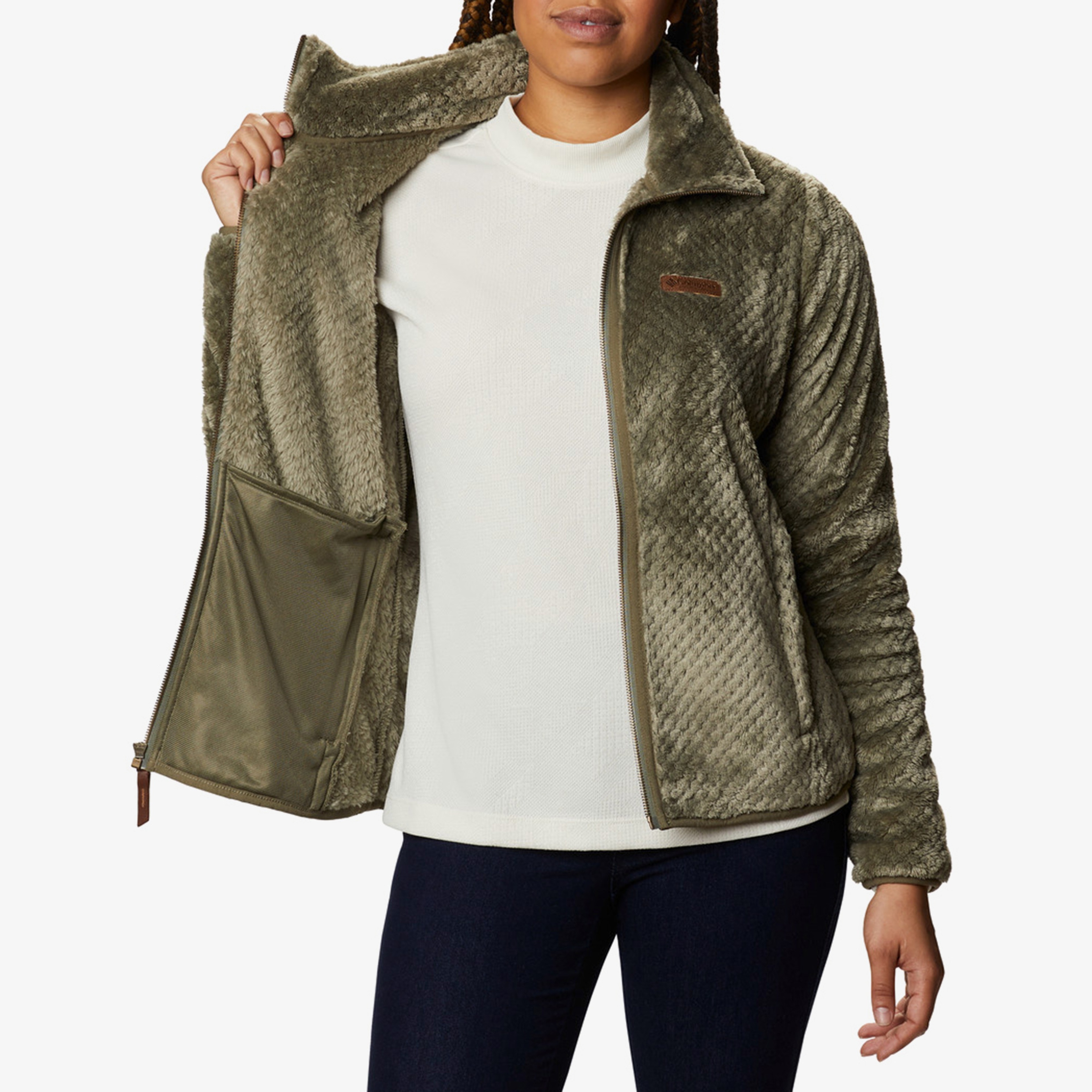 Columbia Fire Side II Sherpa FZ Kadın Yeşil Polar Eşofman Üstü