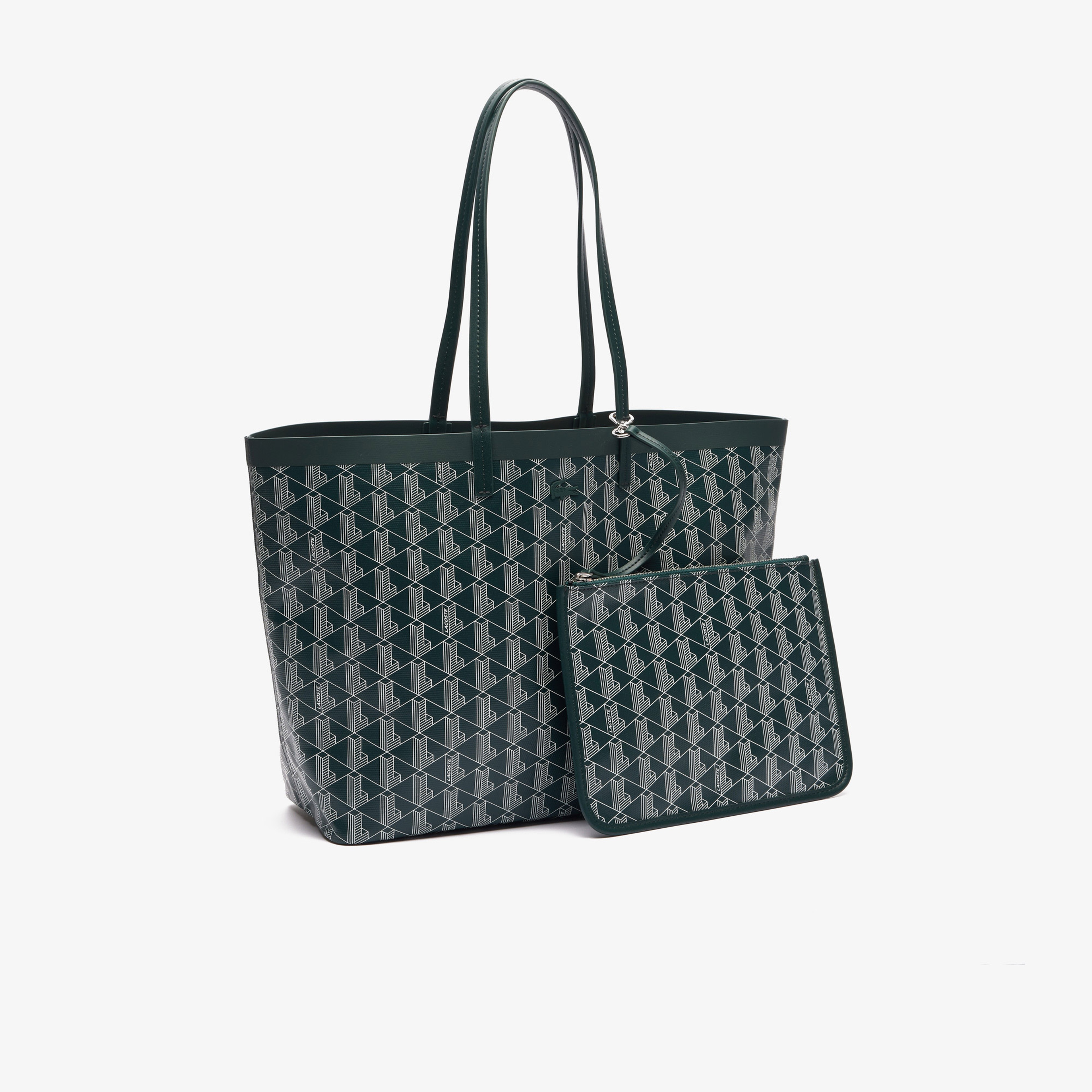 Zely Canvas Kadın Monogram Koyu Yeşil Omuz Çantası