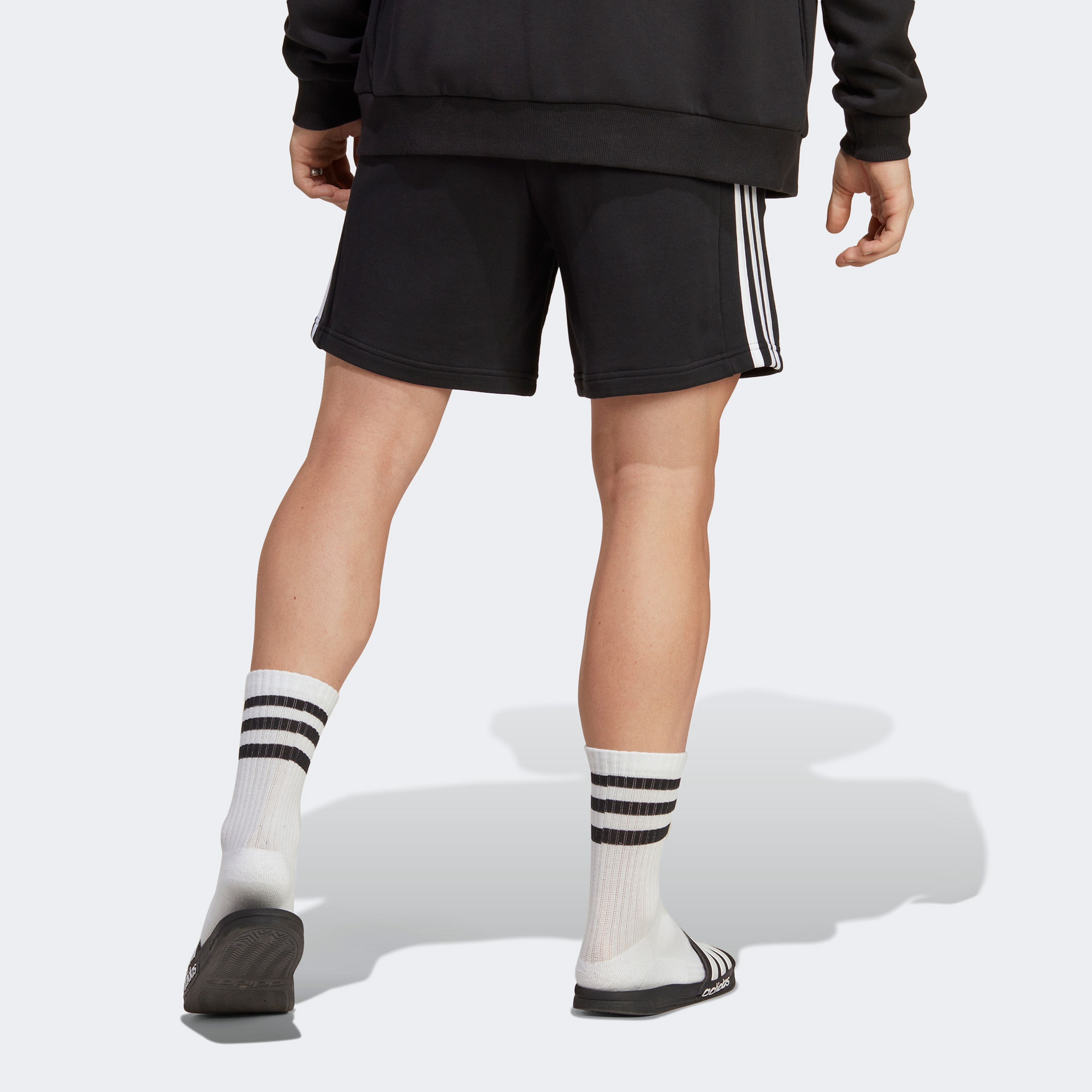 adidas Essentials French Terry 3-Stripes Erkek Siyah Şort