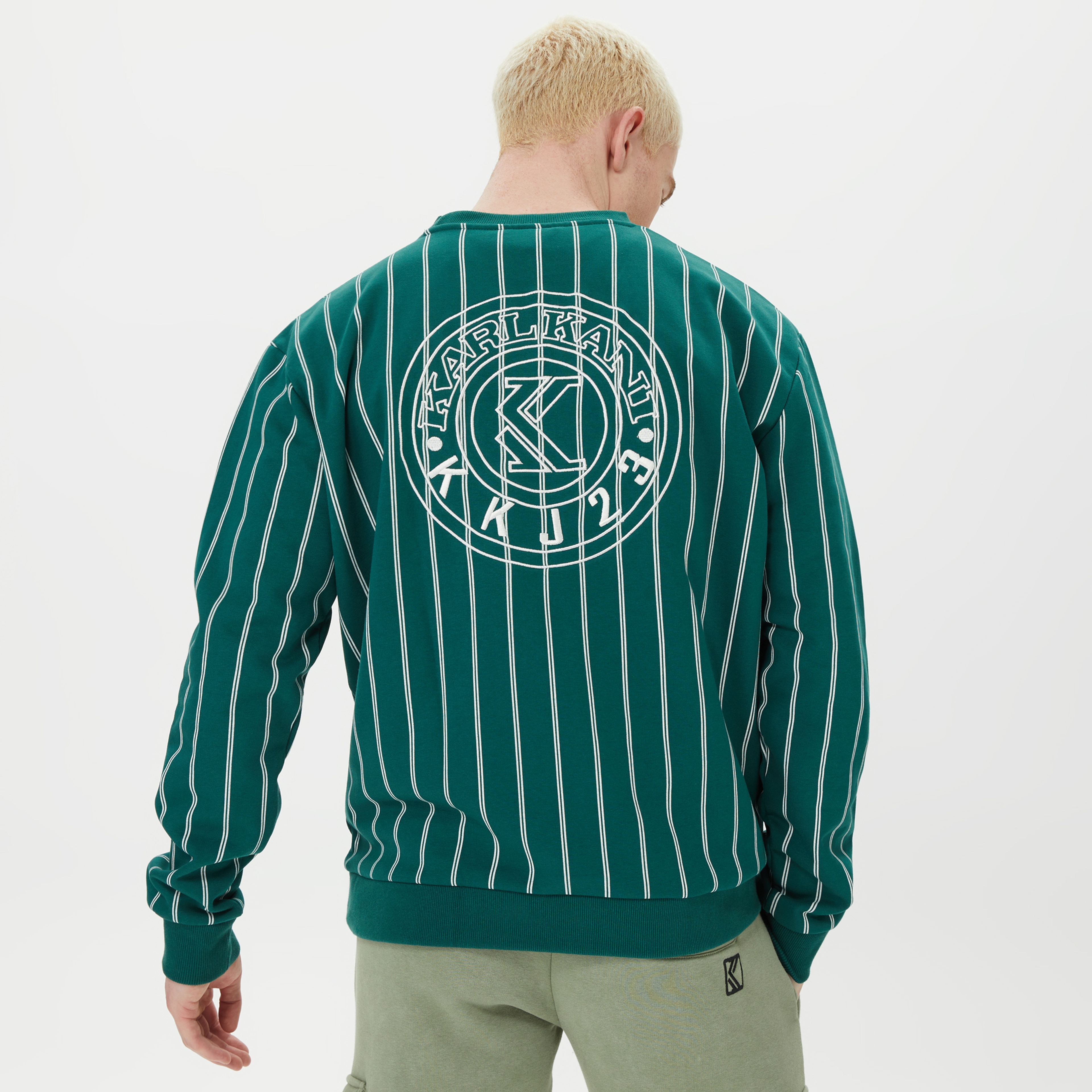 Karl Kani Small Signature Stripe Erkek Yeşil Sweatshirt
