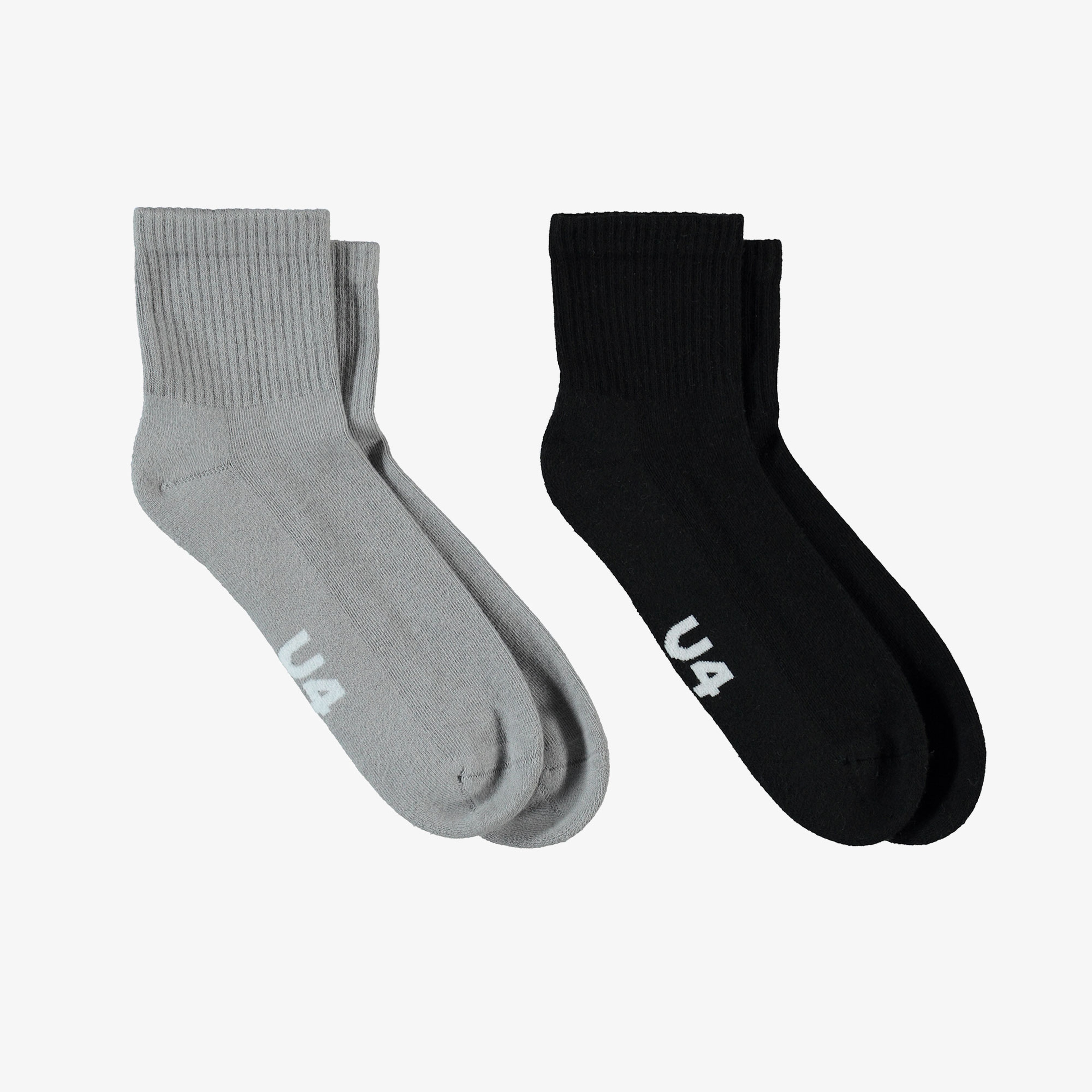 UNITED4 Street Essentials Mid-Crew Unisex Siyah/Gri 2'li Çorap