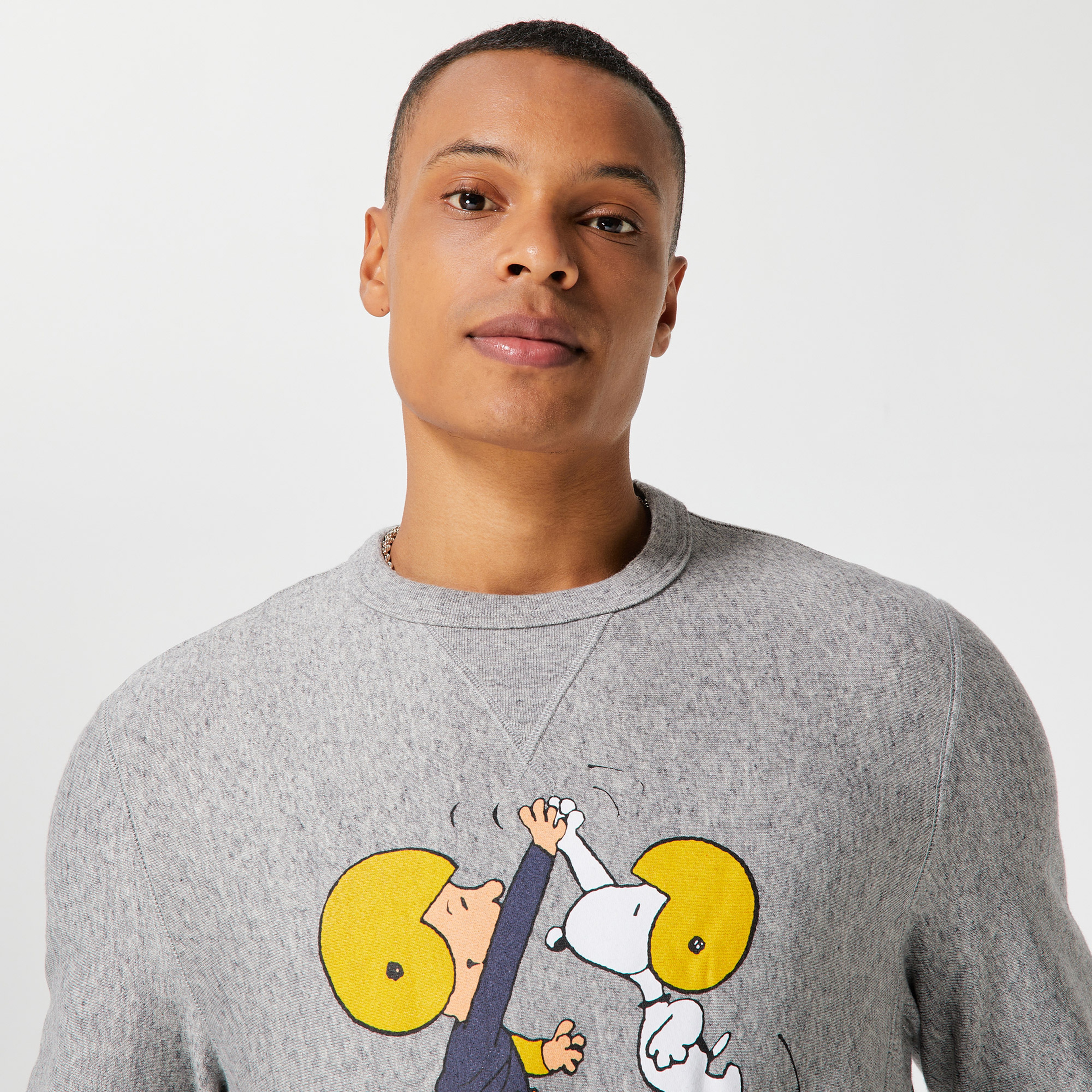 Champion x Peanuts Crewneck Erkek Gri Sweatshirt
