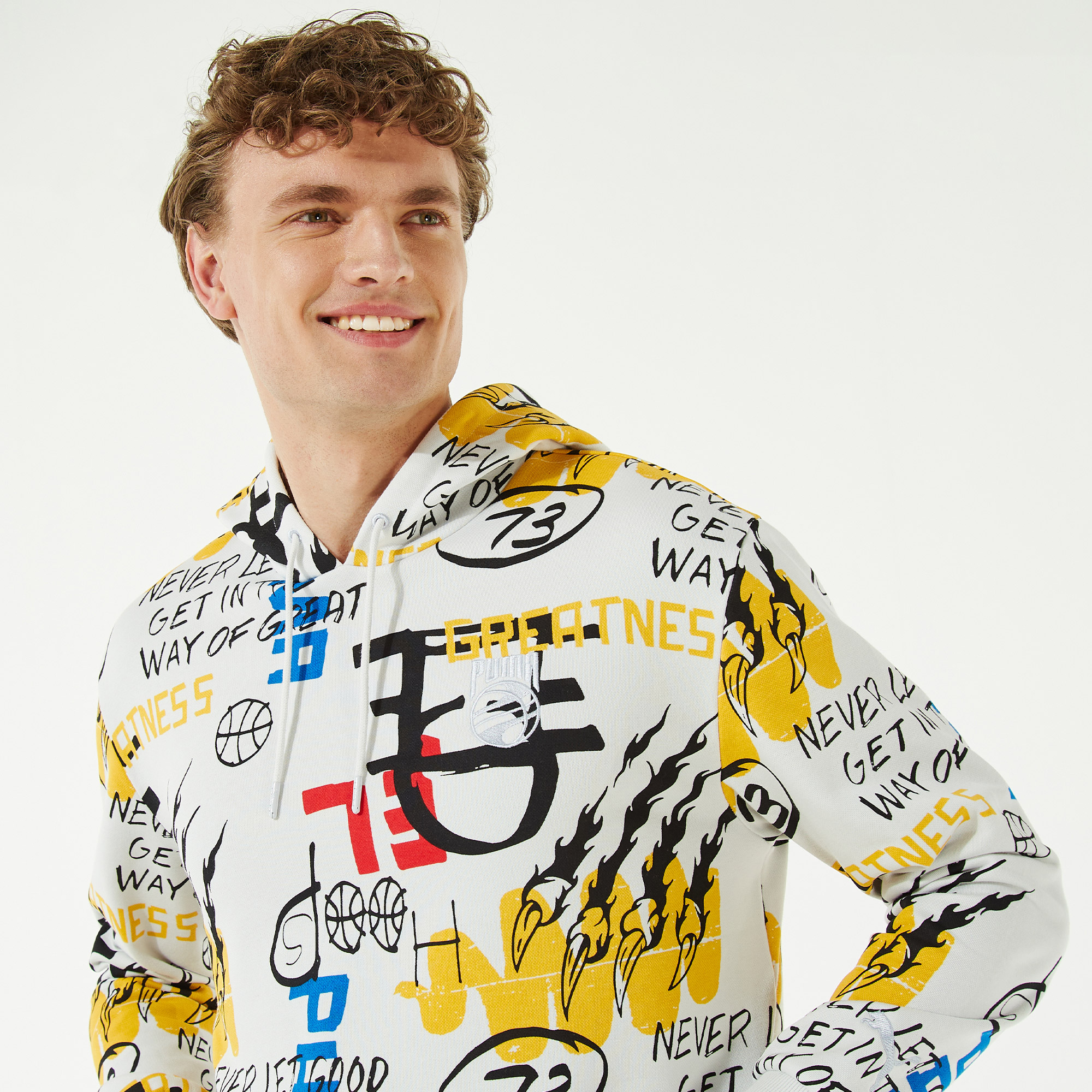 Puma Booster Erkek Renkli Kapüşonlu Sweatshirt