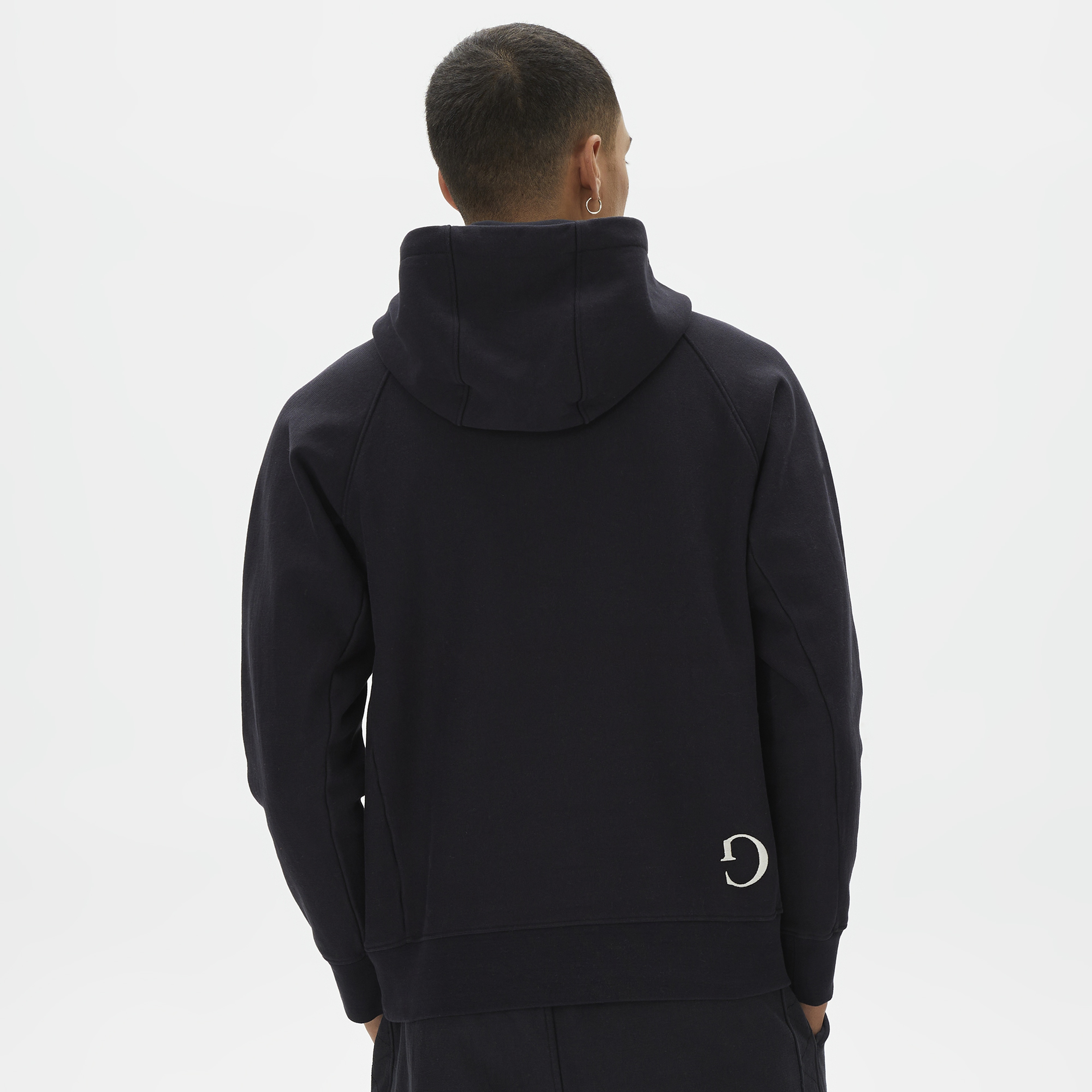 Ging Embroidered Erkek Siyah Hoodie