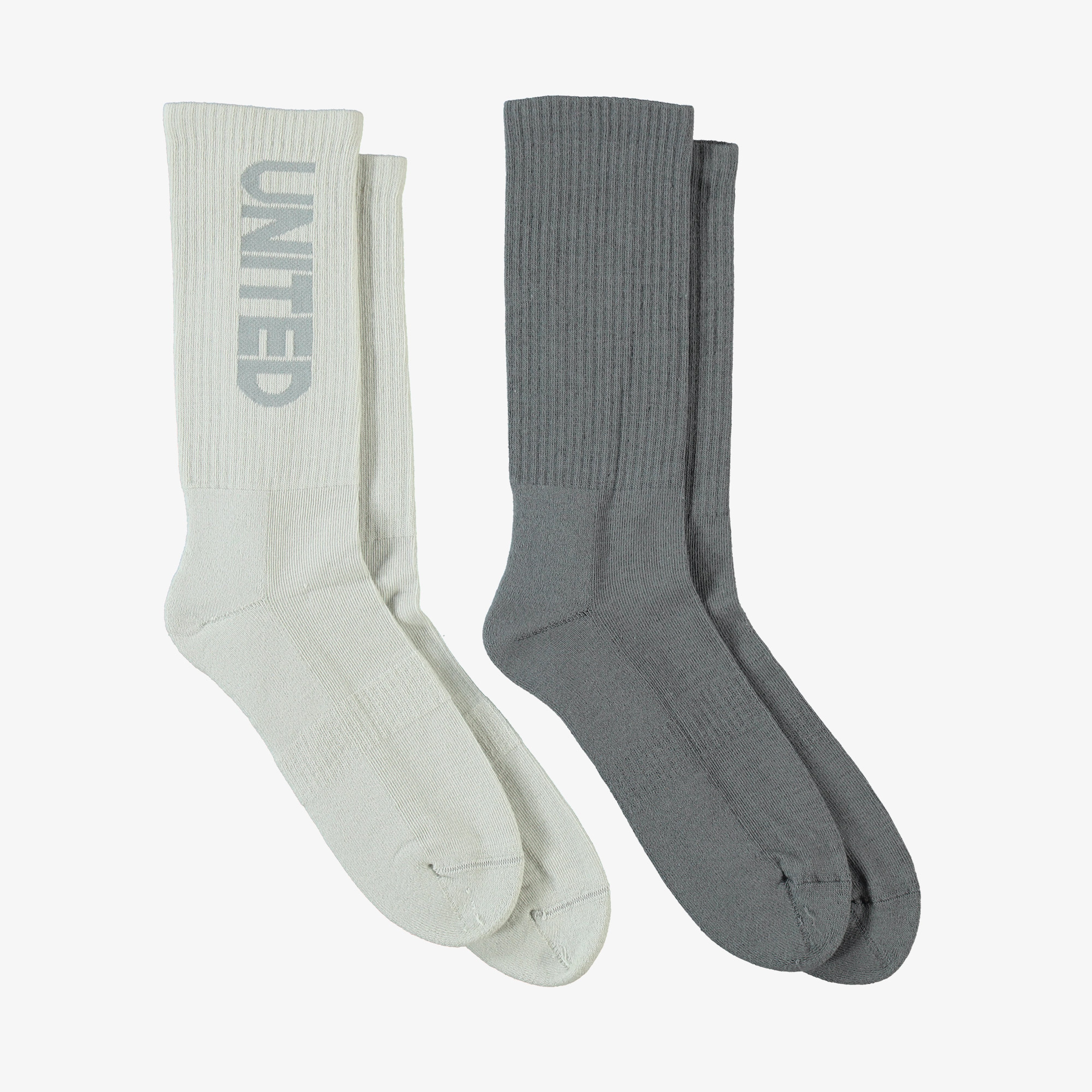 UNITED4 Unisex Gri 2'li Çorap
