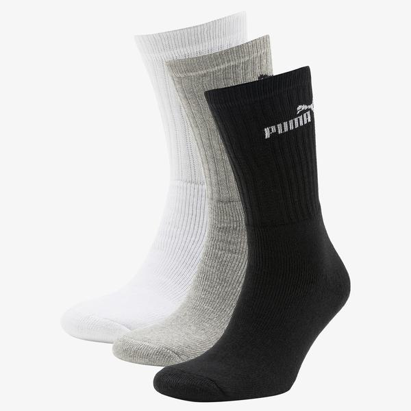 Puma Elements Crew 3'lü Unisex Siyah/Beyaz/Gri Çorap