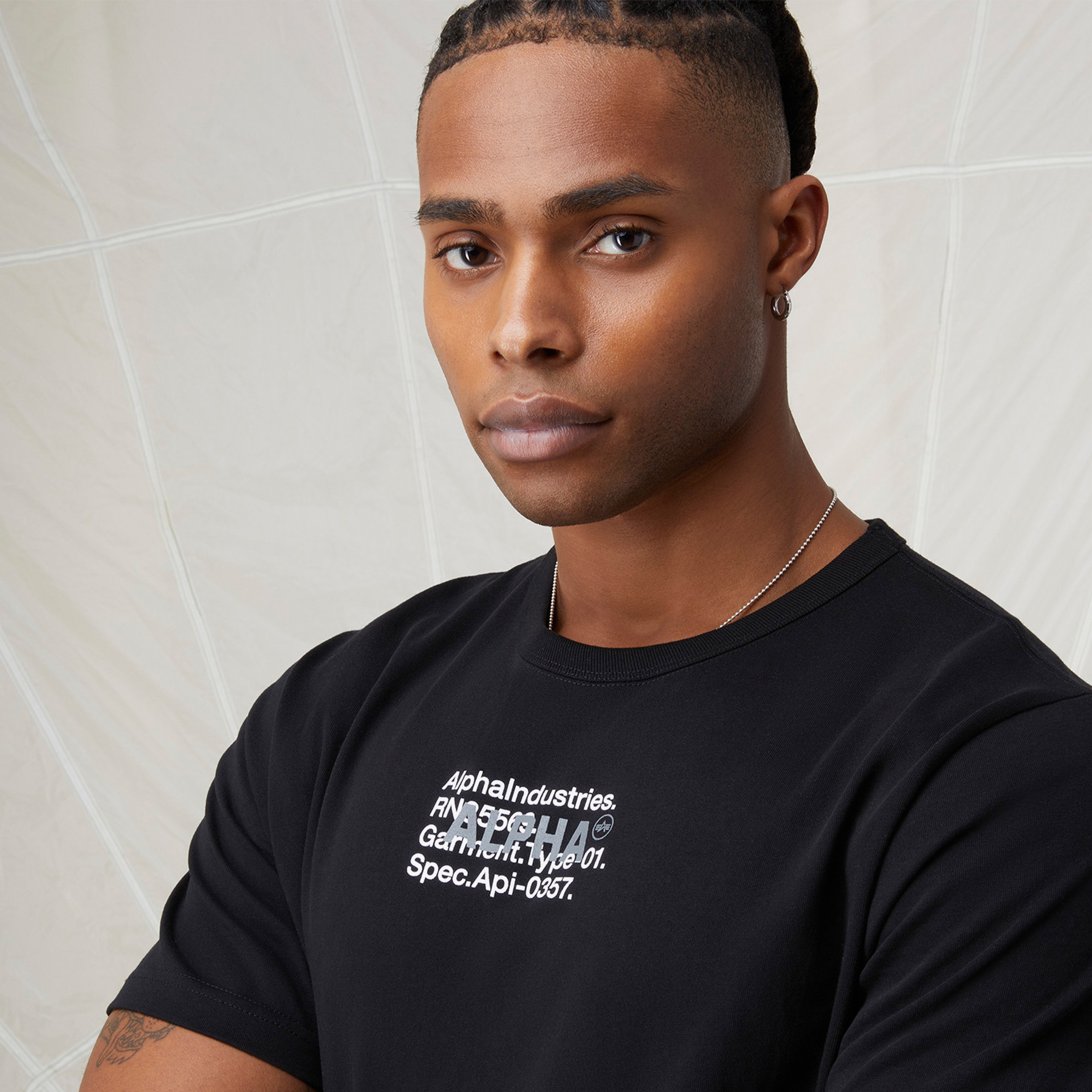 Alpha Industries Code Graphic Erkek Siyah T-Shirt