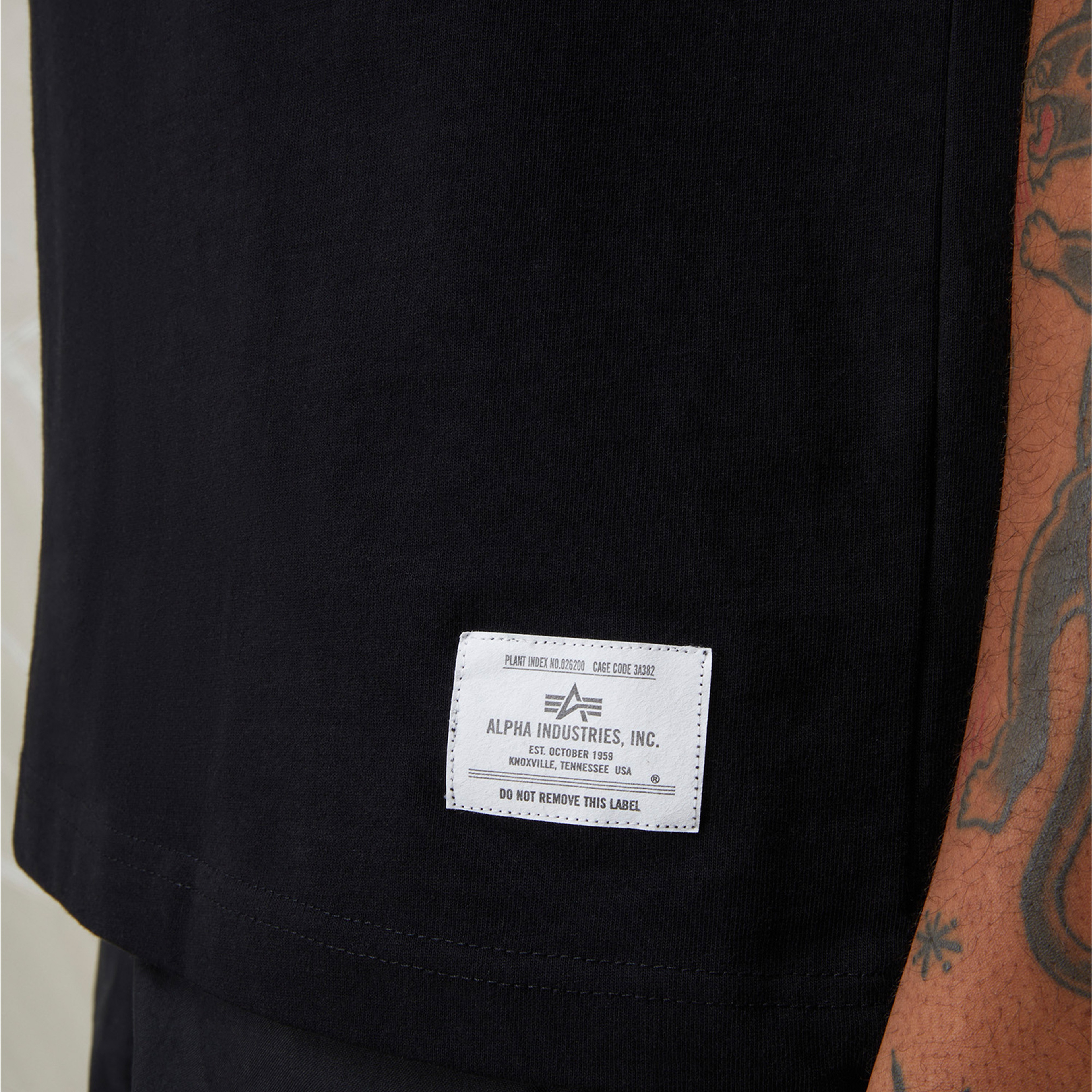 Alpha Industries Code Graphic Erkek Siyah T-Shirt