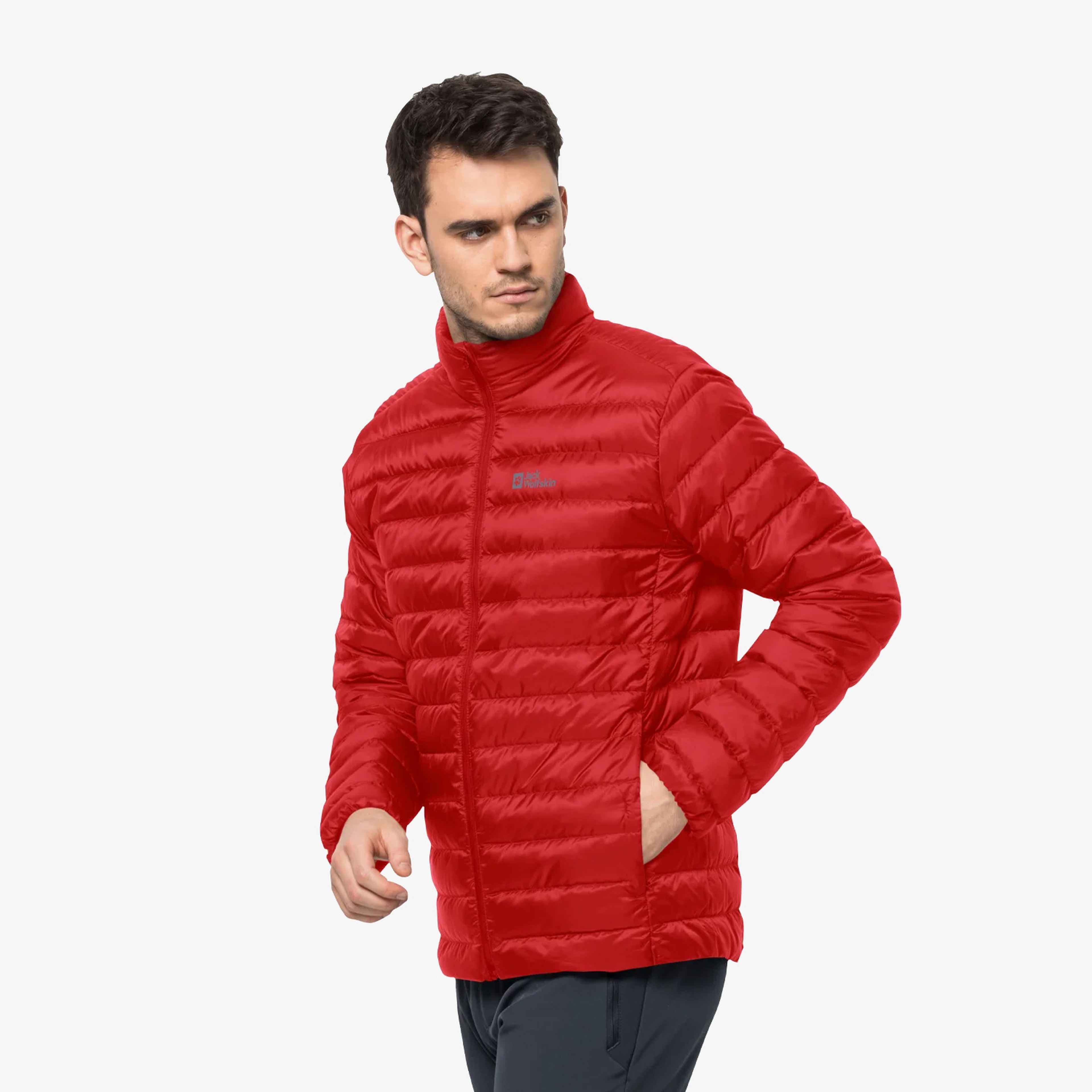 Jack Wolfskin Pack&Go Down Erkek  Kırmızı Mont